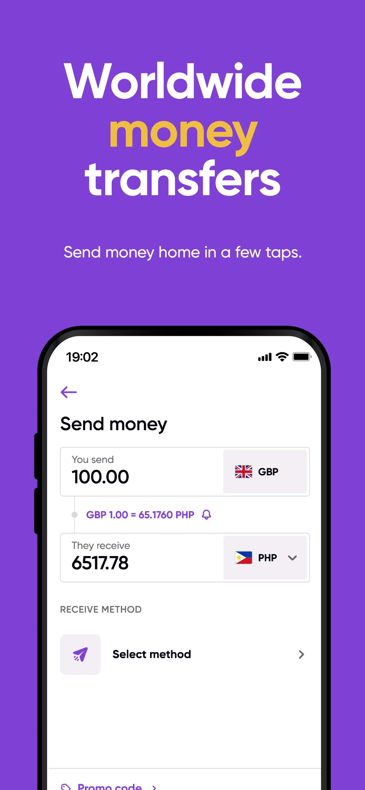WorldRemit Money Transfer iphone screenshot 1