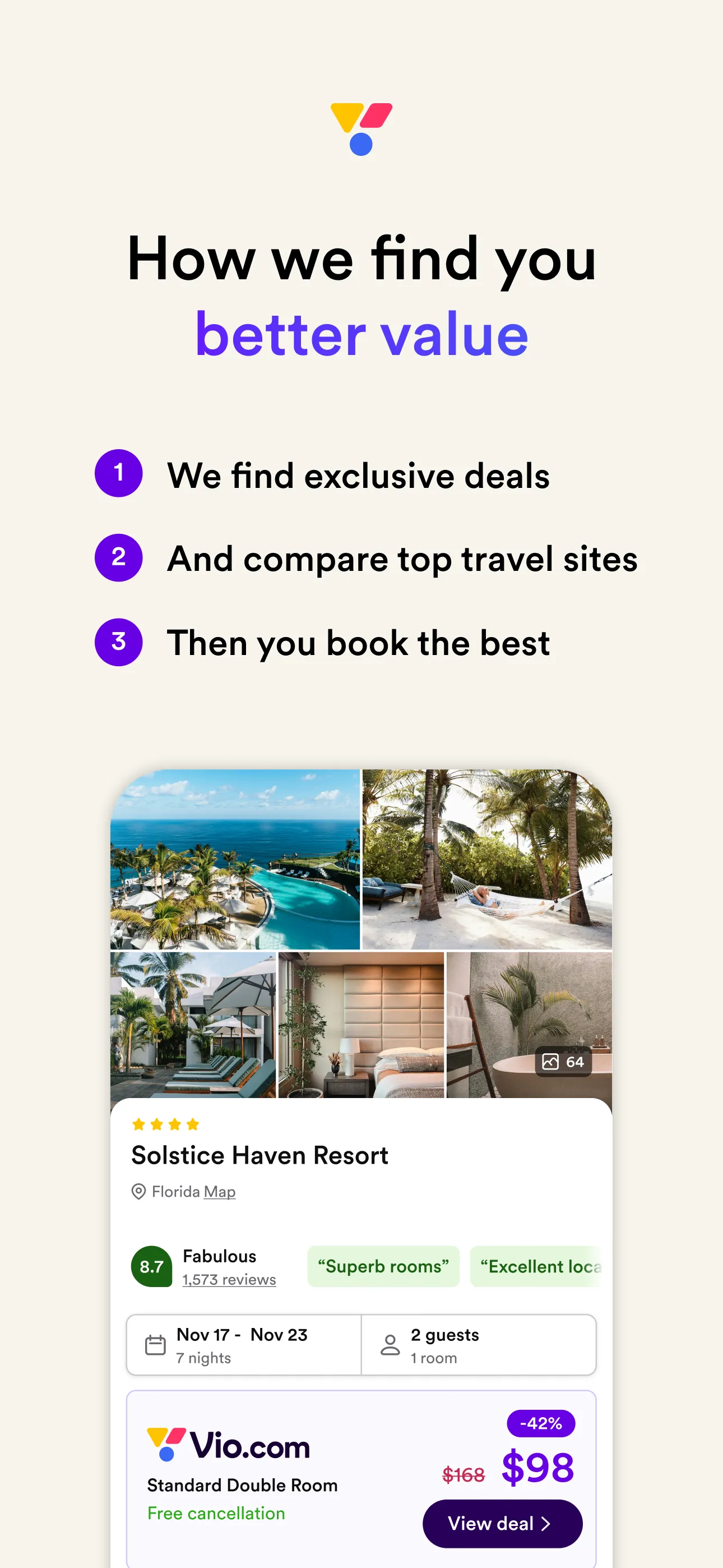 Vio.com: Hotels & travel deals iphone screenshot 3