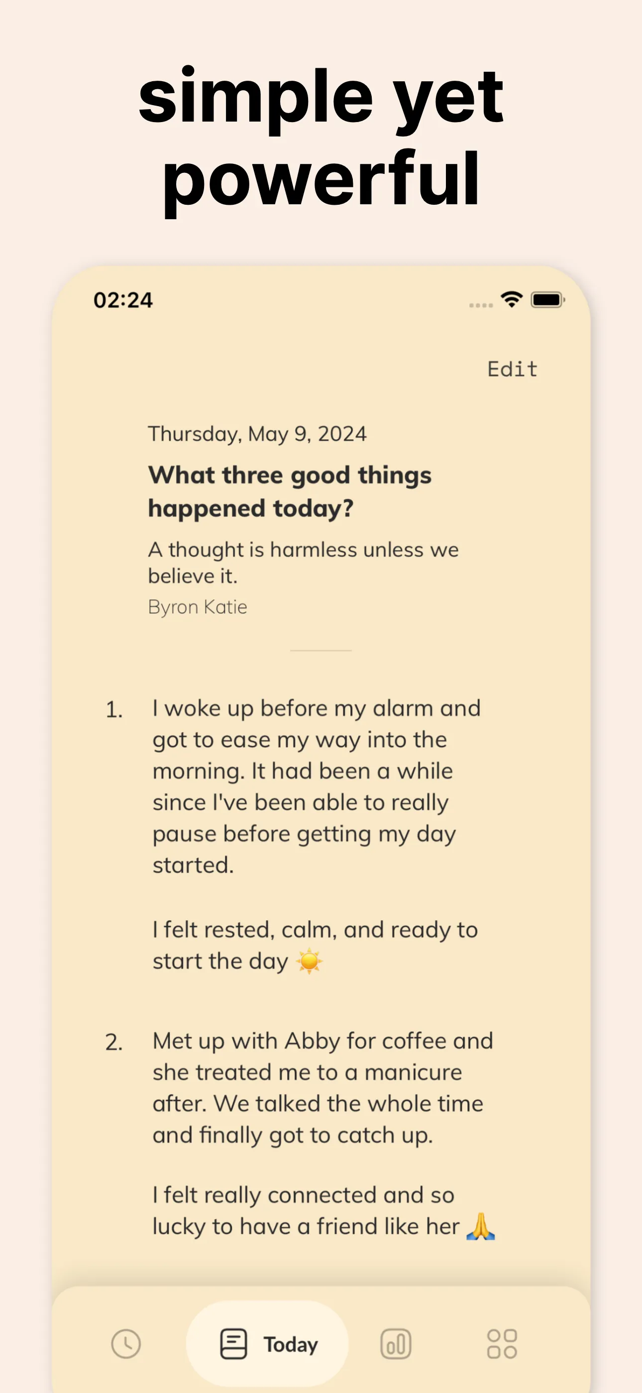 Good Things gratitude journal iphone screenshot 3