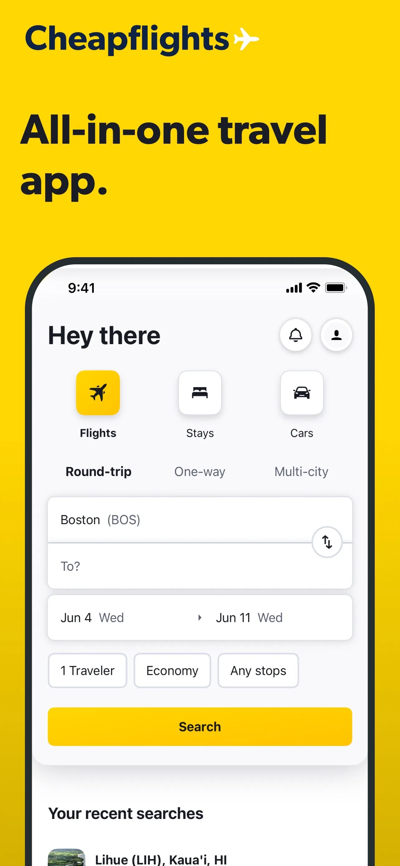 Cheapflights: Flights & Hotels iphone screenshot 1