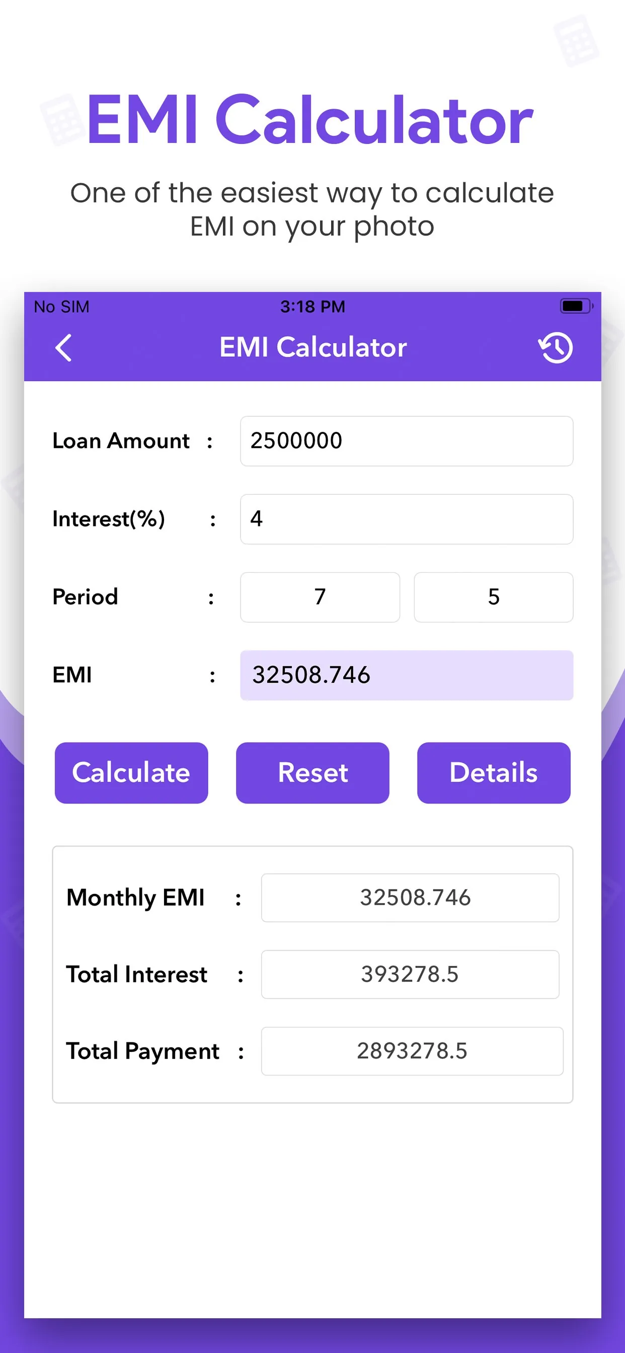 EMI Calculator - Loan app iphone screenshot 1