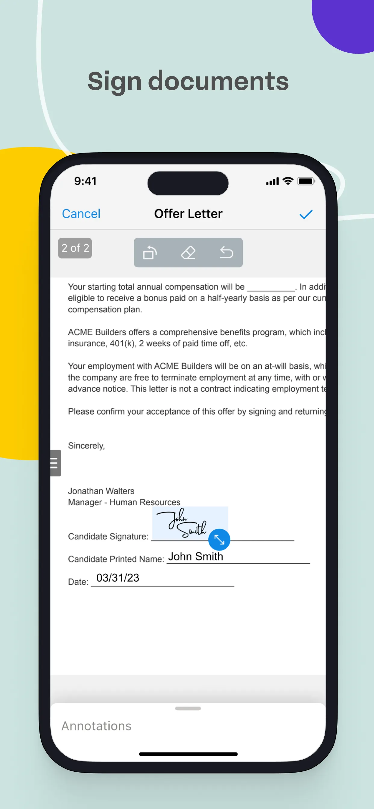 Signeasy－Sign & Send Documents iphone screenshot 2