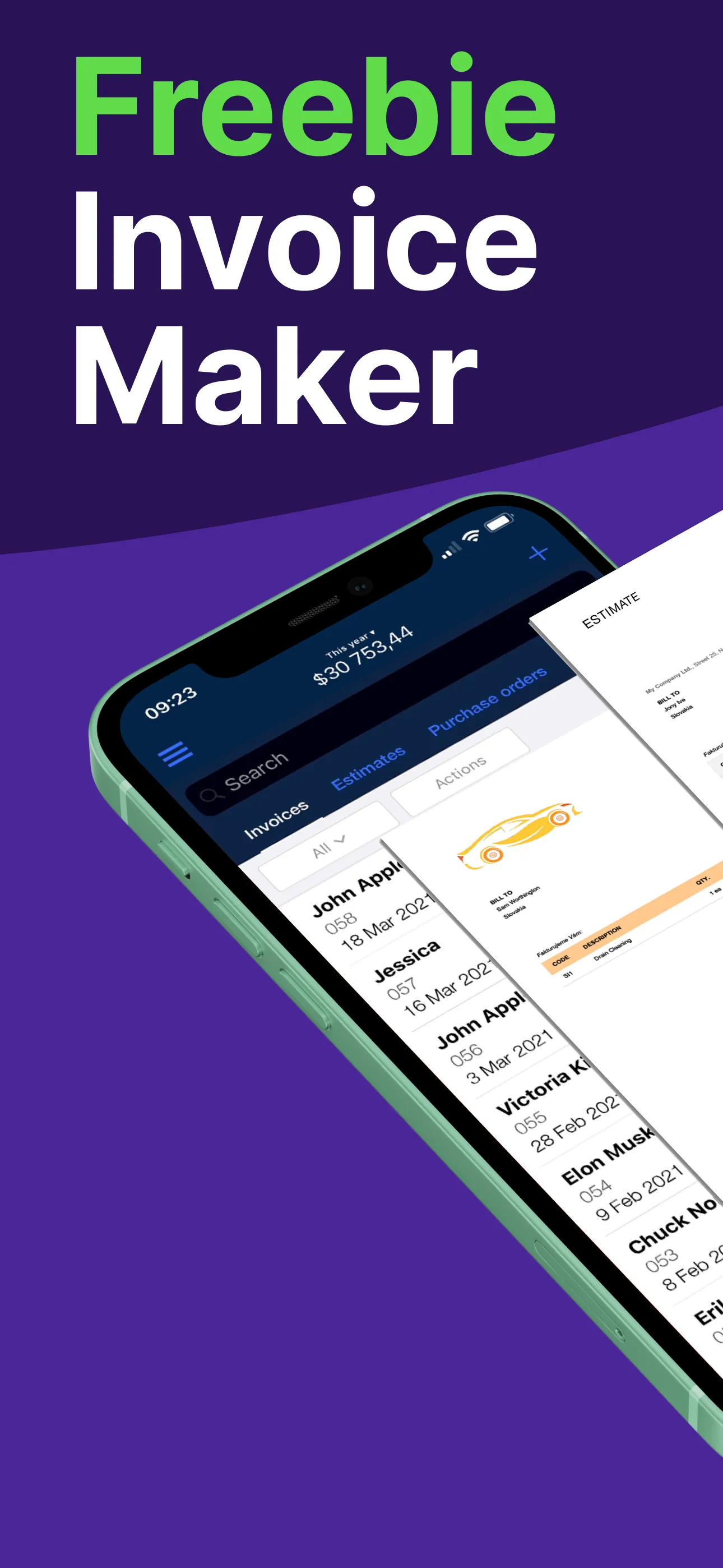 Easy Invoice Maker App iphone screenshot 1