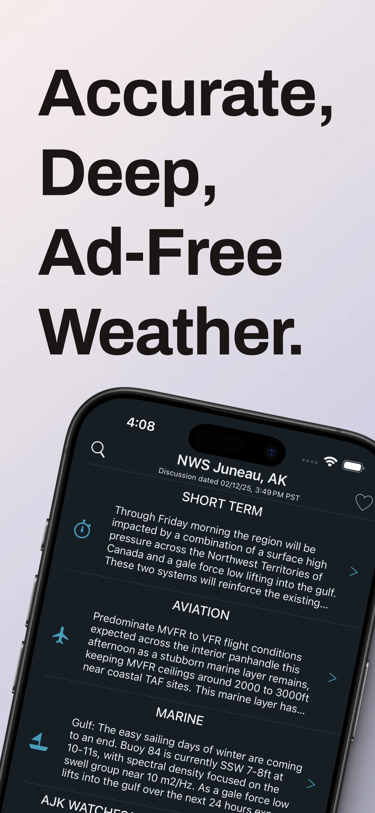 NWS Weather: Deep Weather iphone screenshot 1