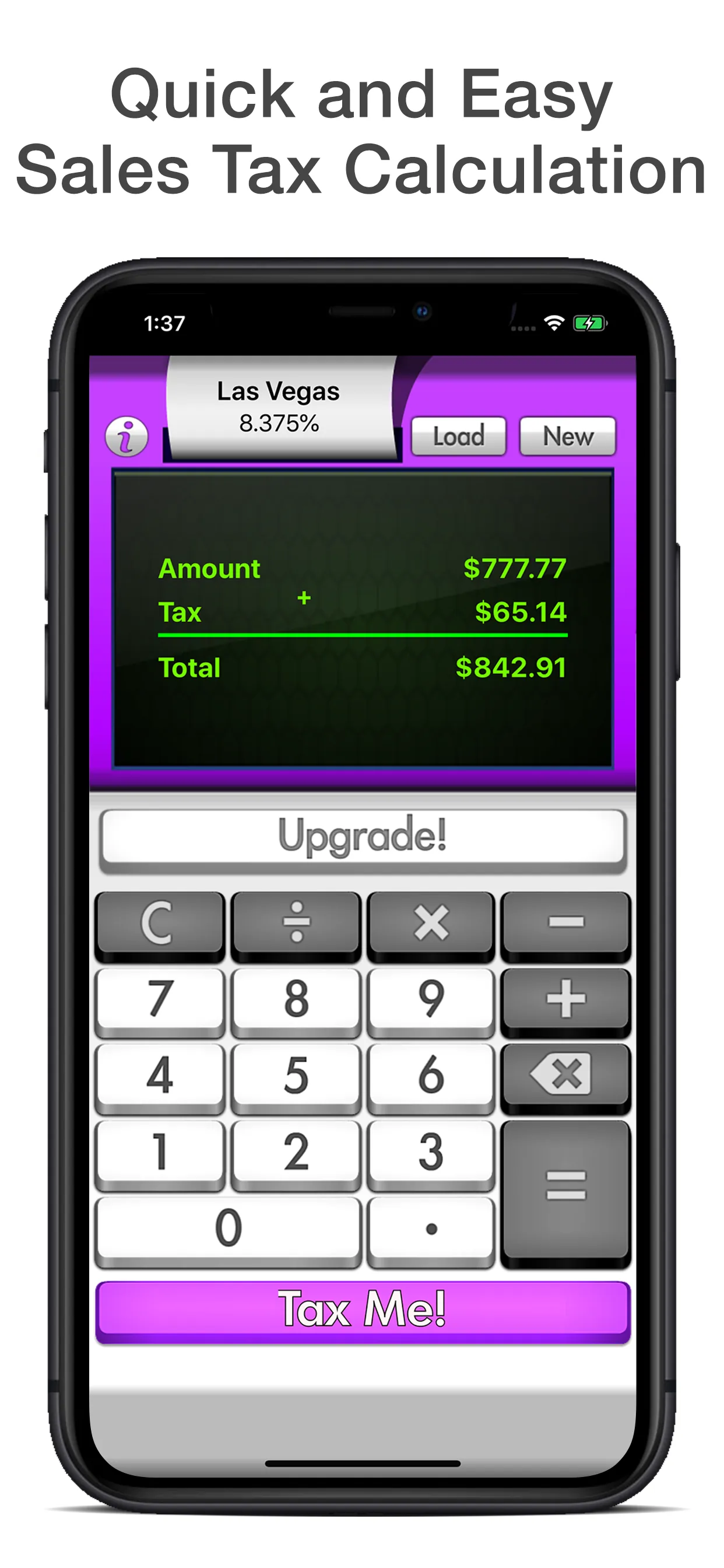 Sales Tax Calculator - Tax Me iphone screenshot 1