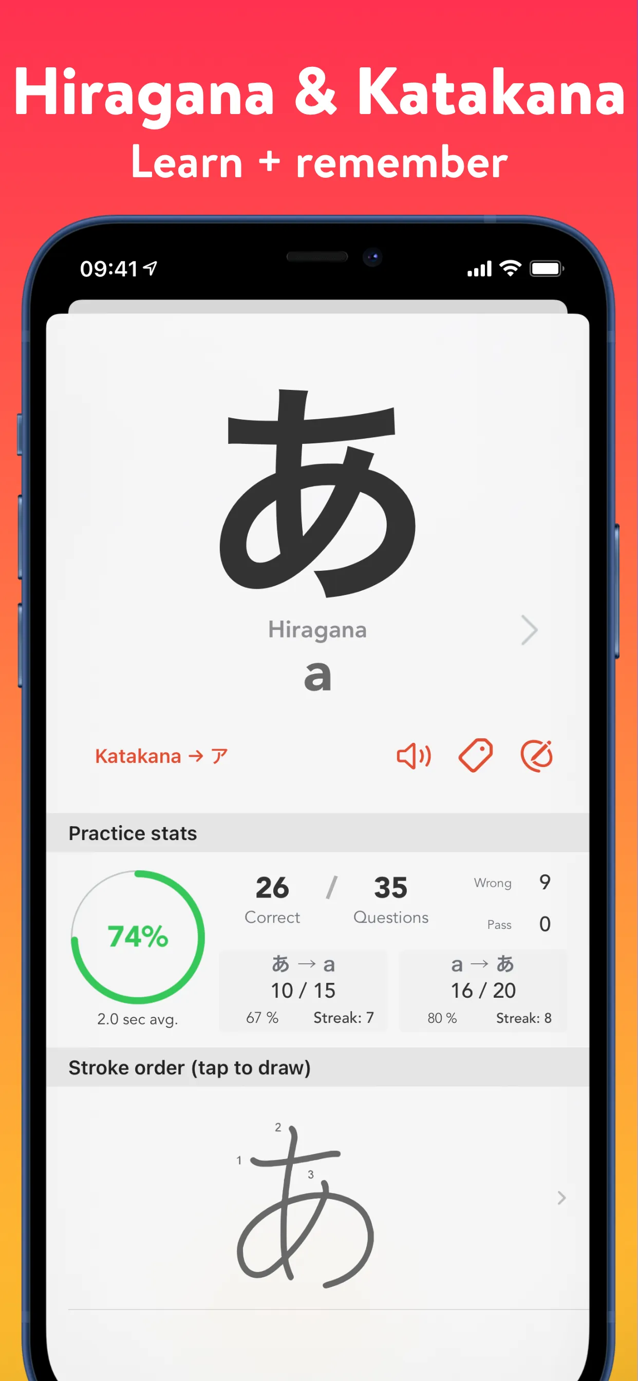 Kana - Hiragana and Katakana iphone screenshot 2