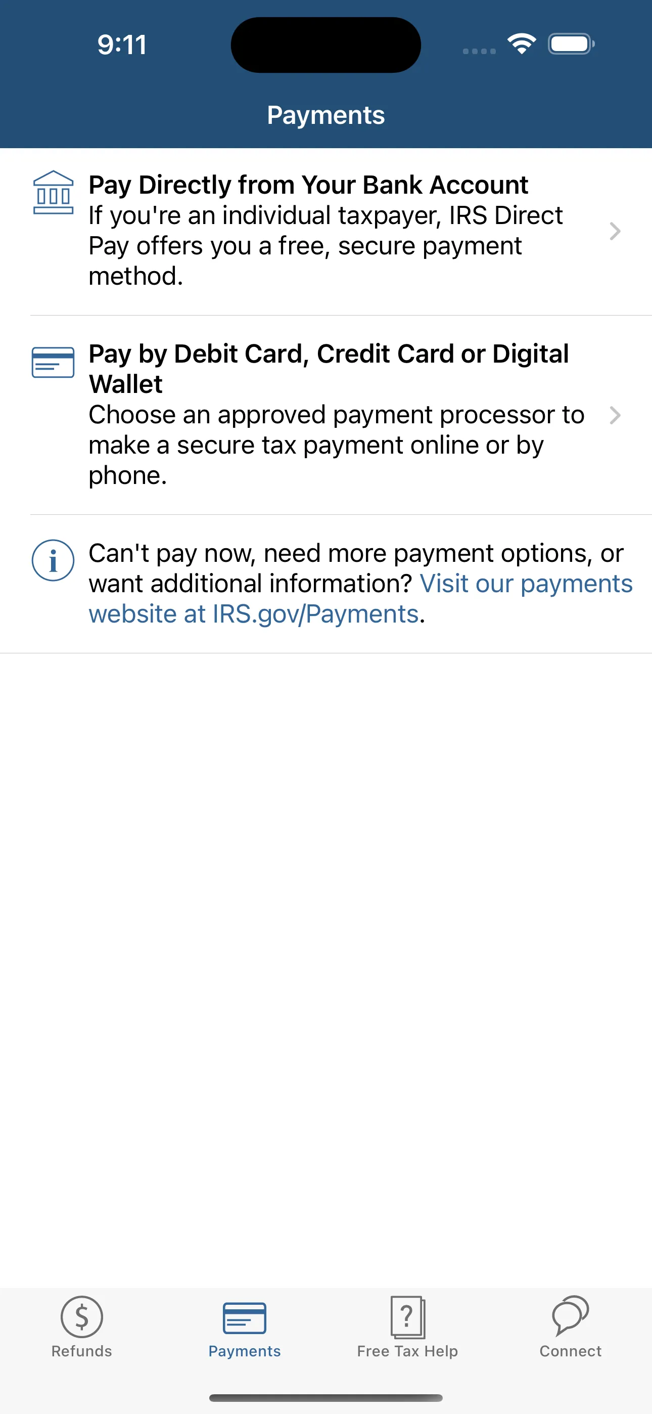 IRS2Go iphone screenshot 2