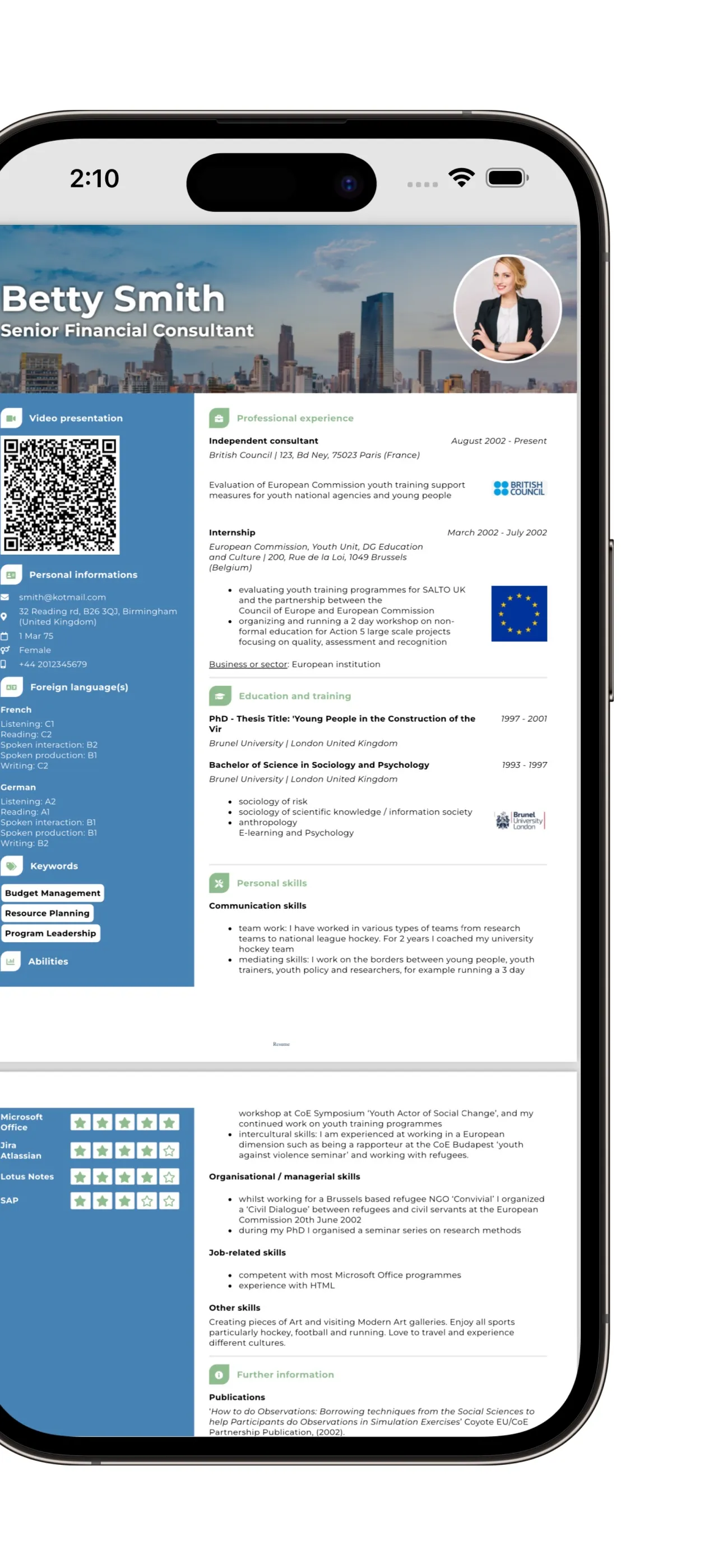Intelligent CV Maker - CVpop iphone screenshot 3