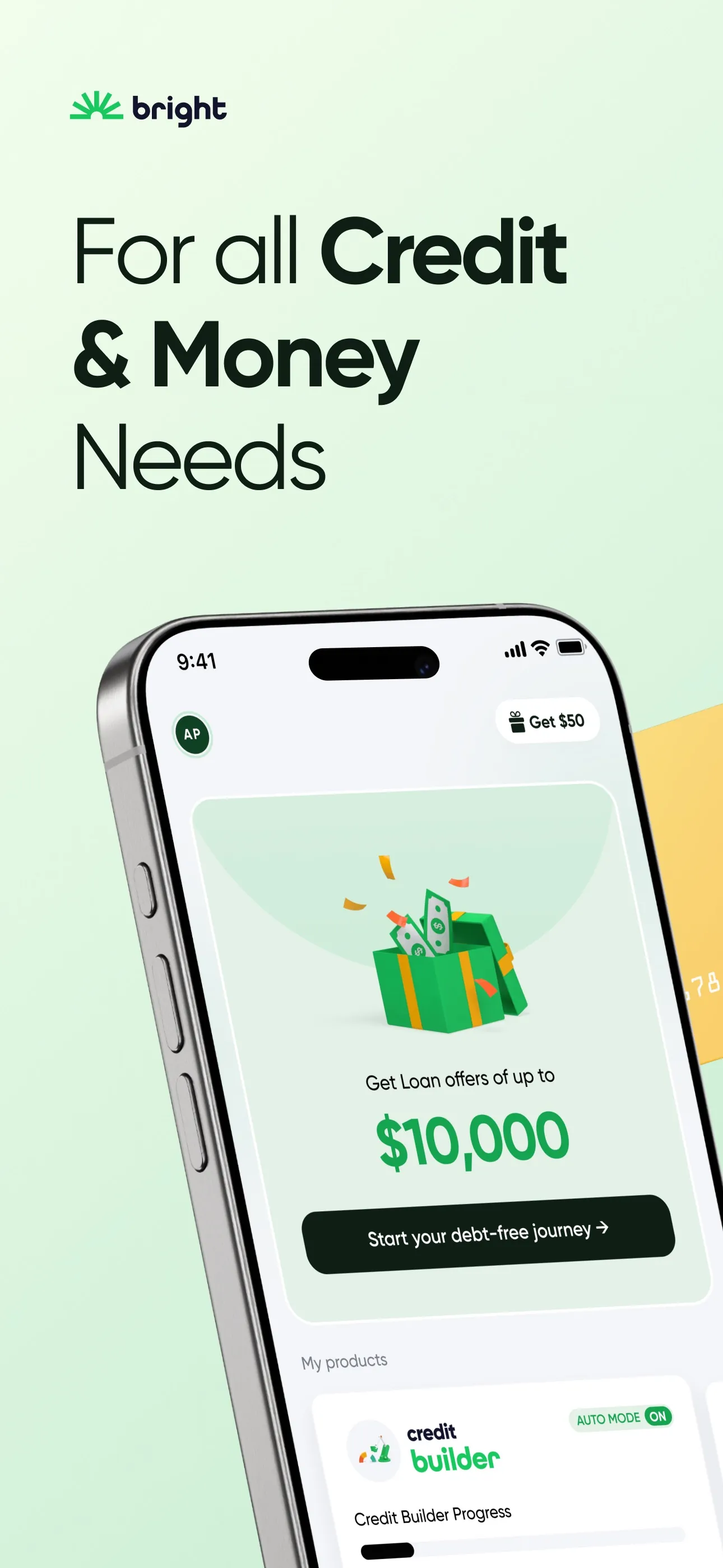 Bright - AI Debt Manager iphone screenshot 1