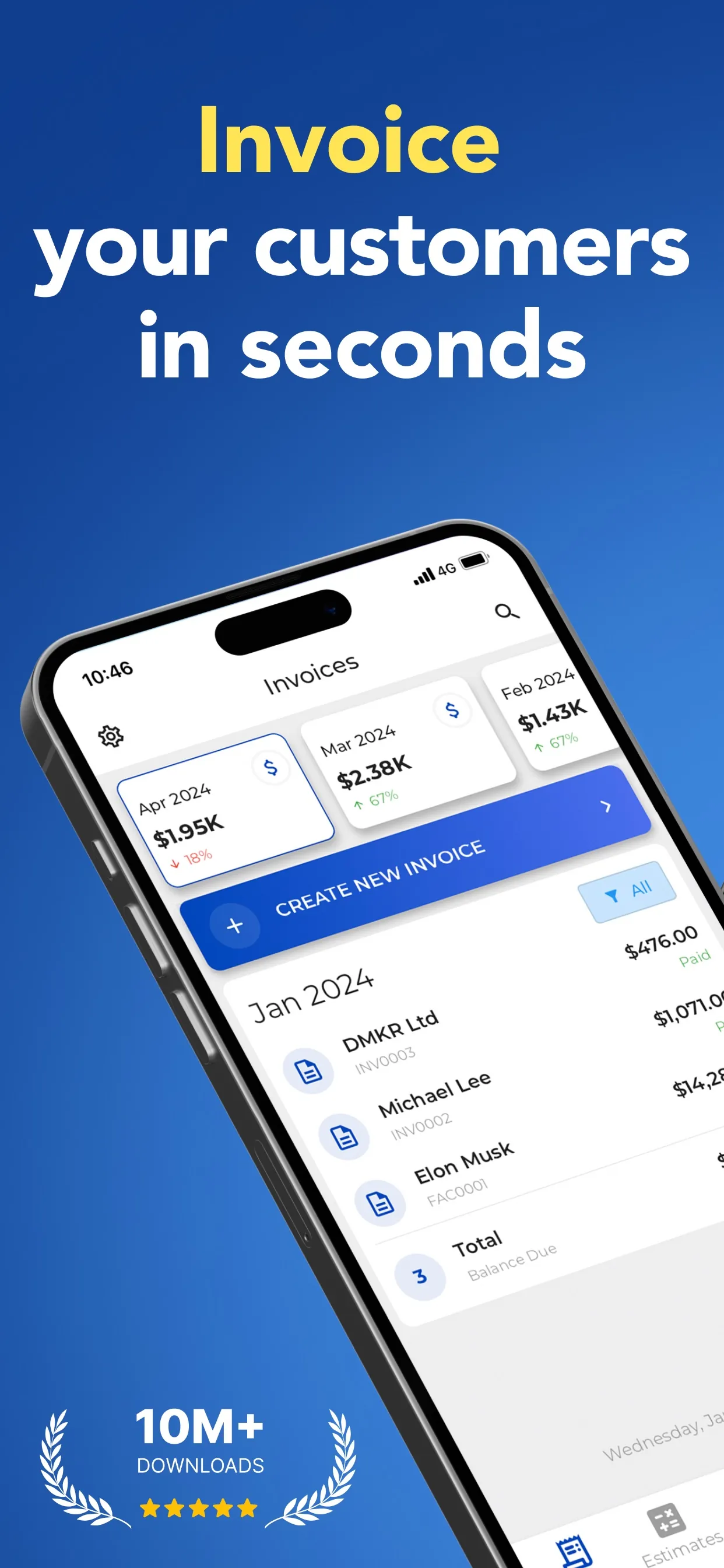 Invoice Maker - Invoice Fly iphone screenshot 1