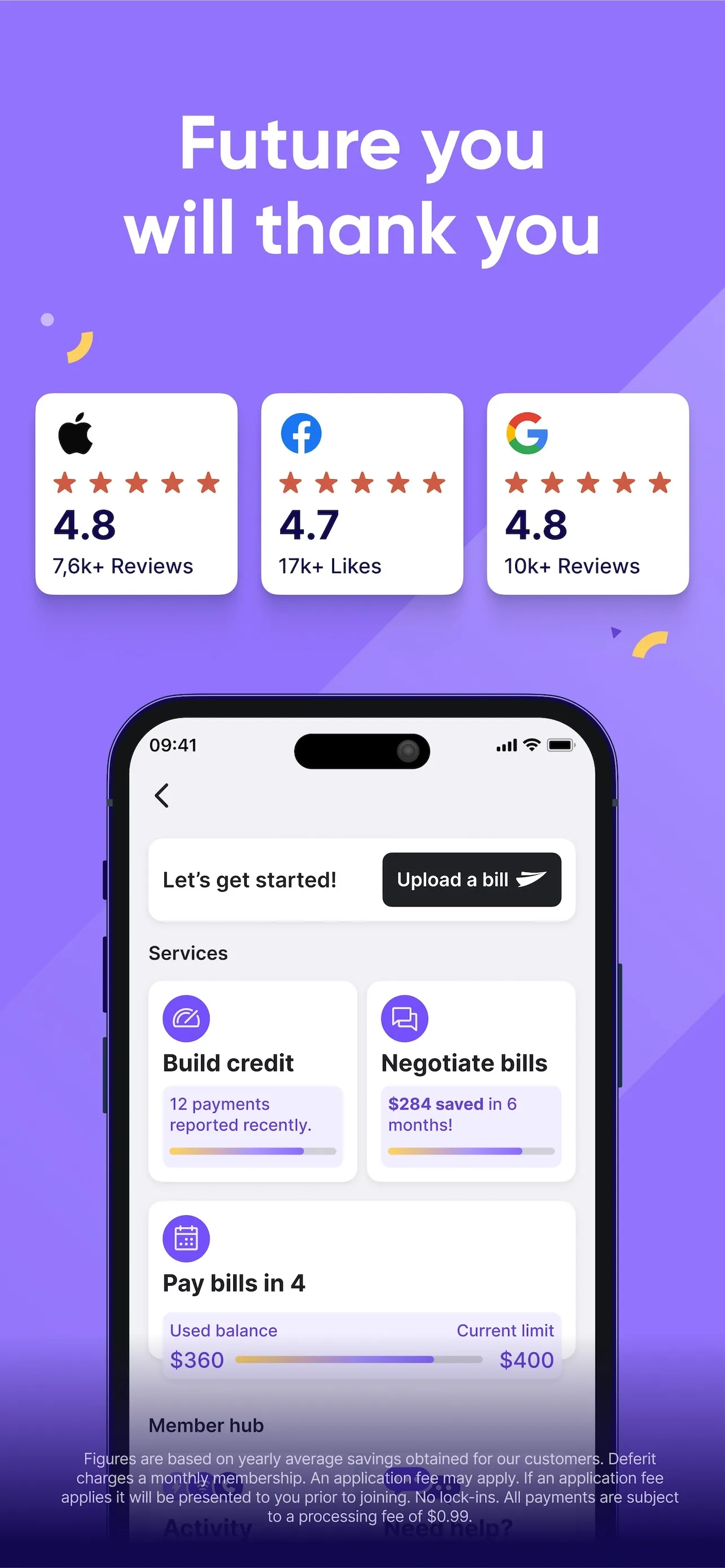 Deferit: Pay bills in 4 iphone screenshot 6