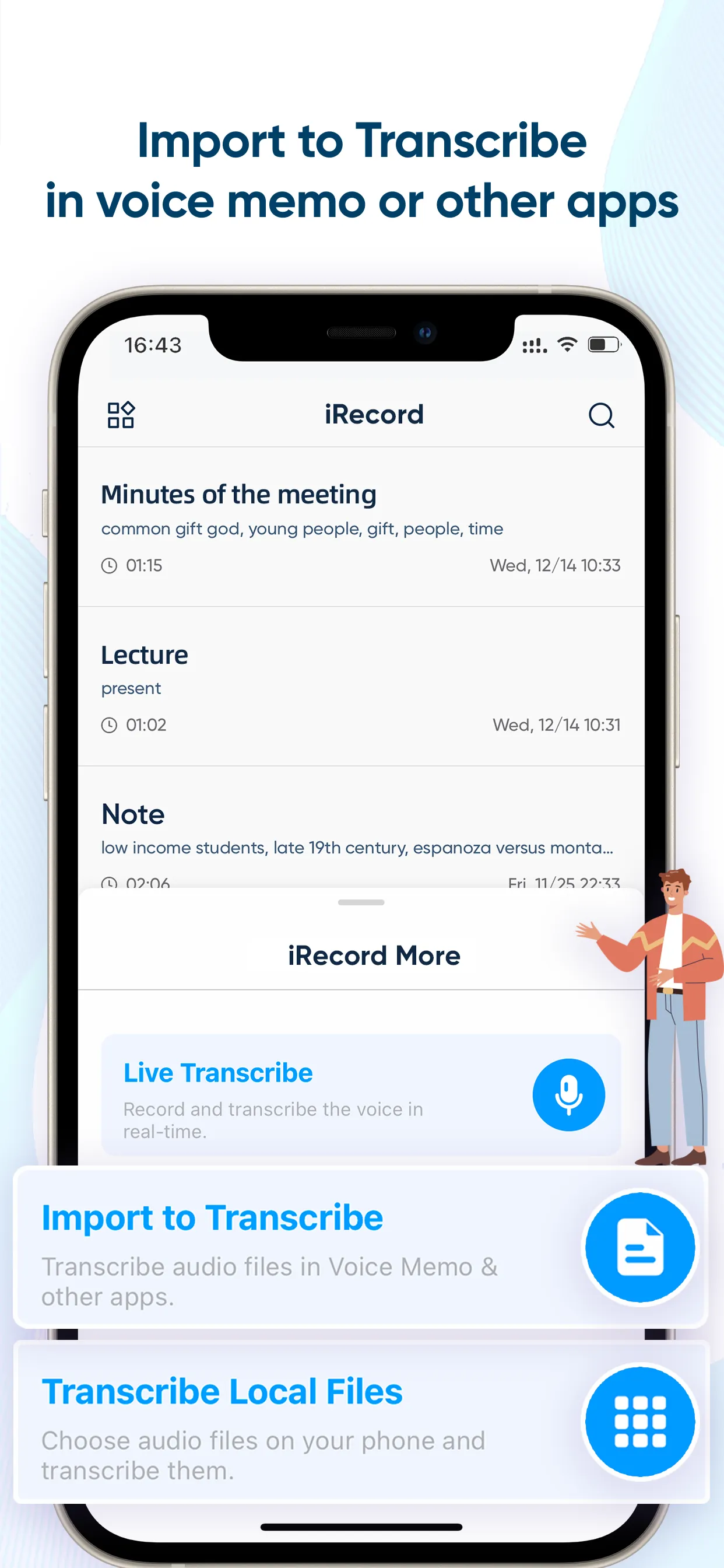 iRecord: Transcribe Voice Memo iphone screenshot 3