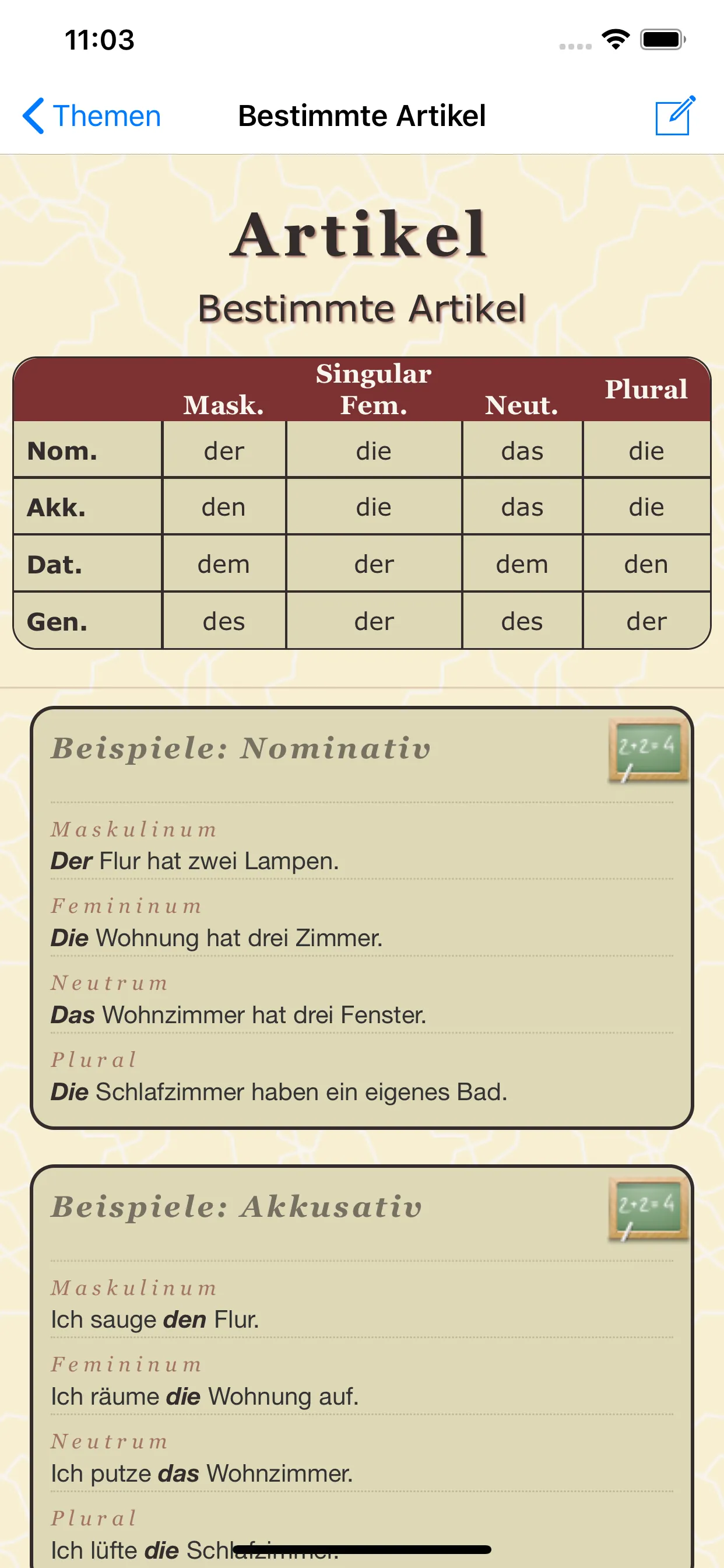 Deutsche Grammatik iphone screenshot 2