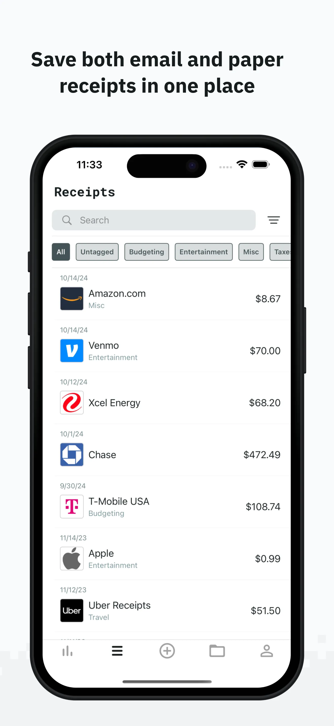 QuickReceipts Smart Scanner iphone screenshot 2