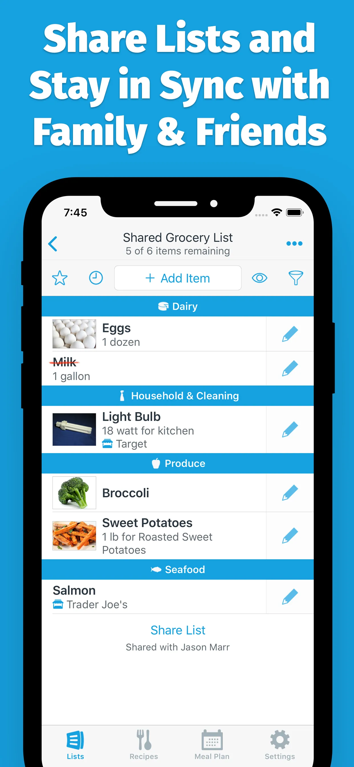 AnyList: Grocery Shopping List iphone screenshot 1