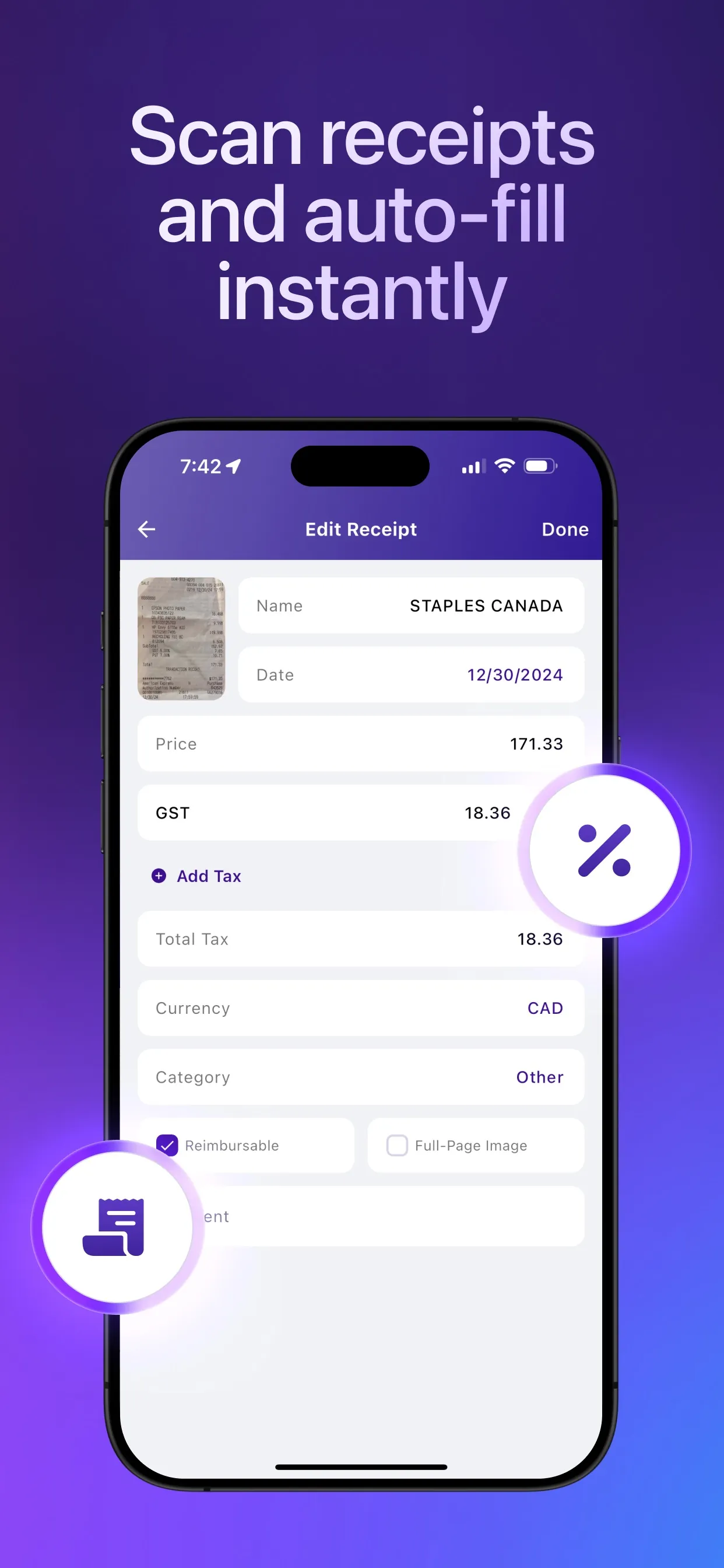 Smart Receipts: Expenses & Tax iphone screenshot 5