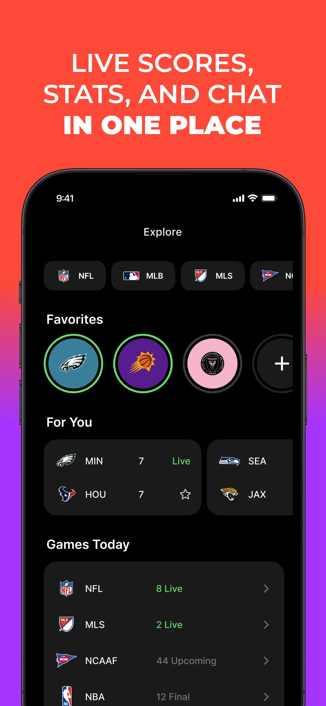 Superfan: Sports Scores + News iphone screenshot 1