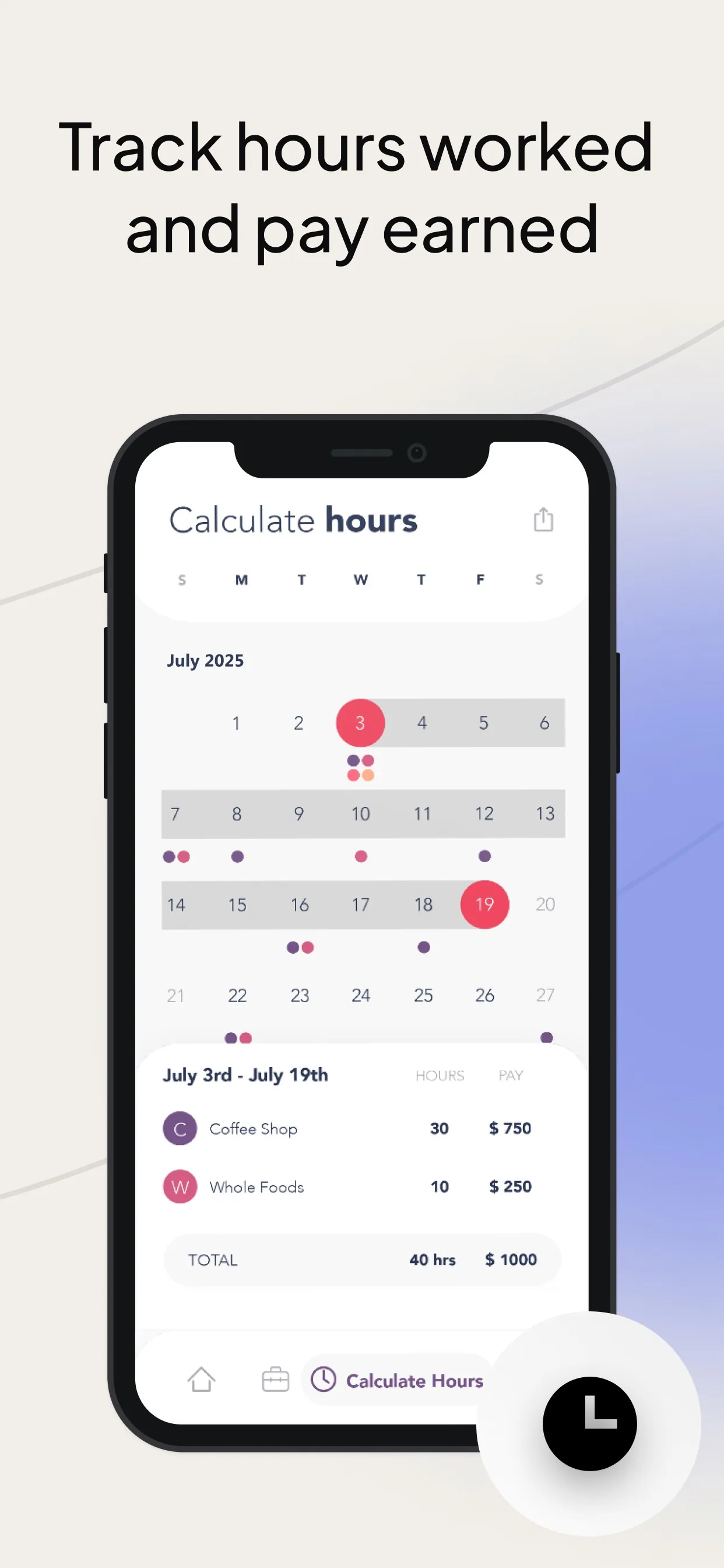WorkTime: Shift Work Calendar iphone screenshot 2