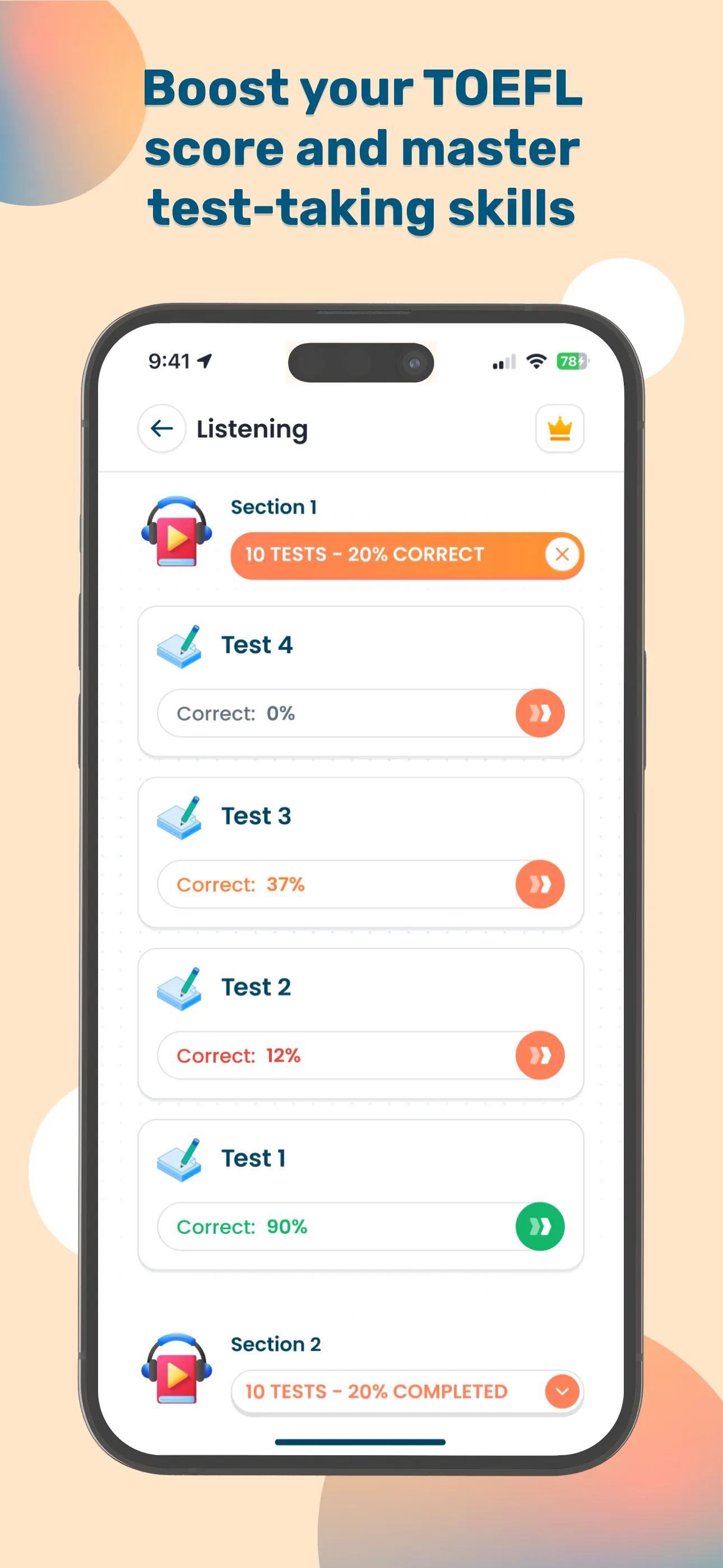 Practice for TOEFL® Test Pro iphone screenshot 3