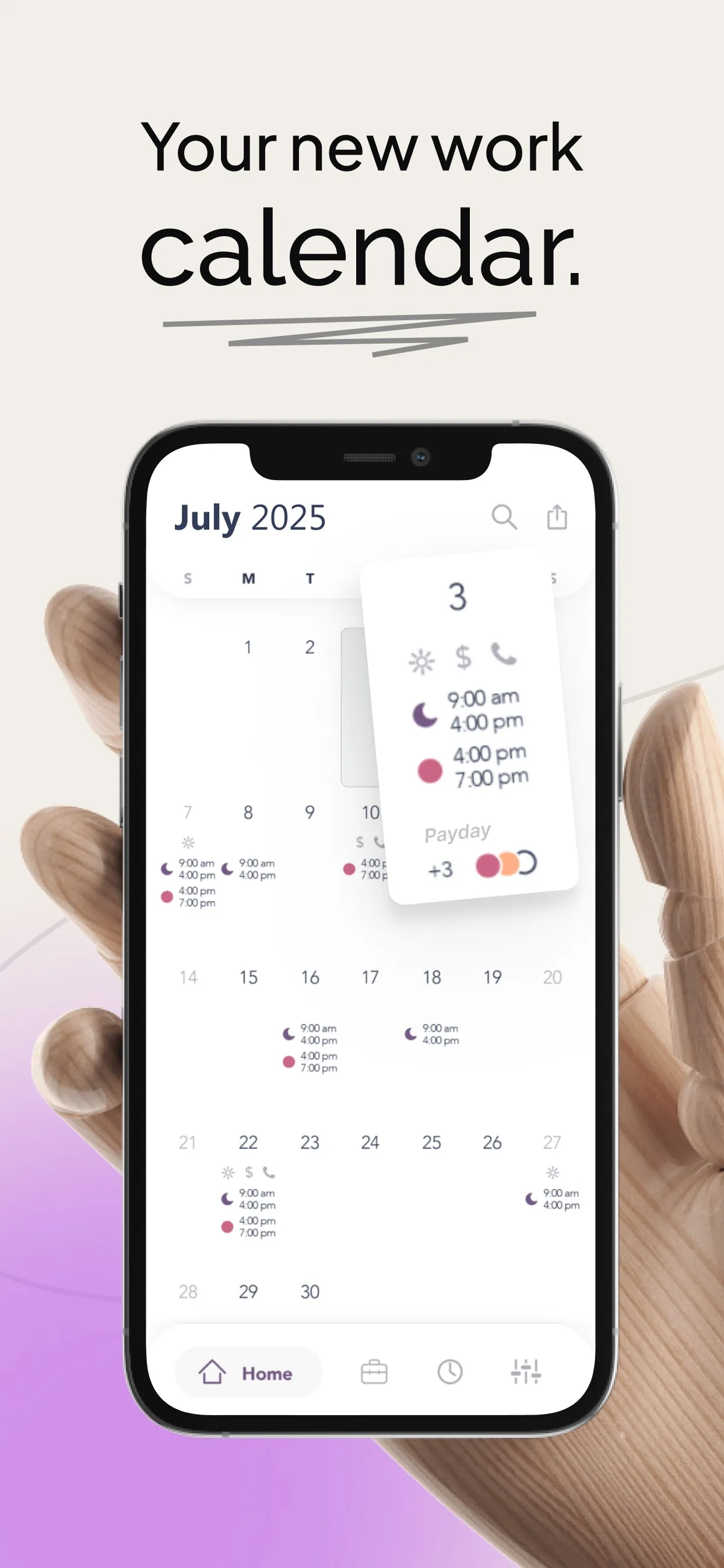 WorkTime: Shift Work Calendar iphone screenshot 1