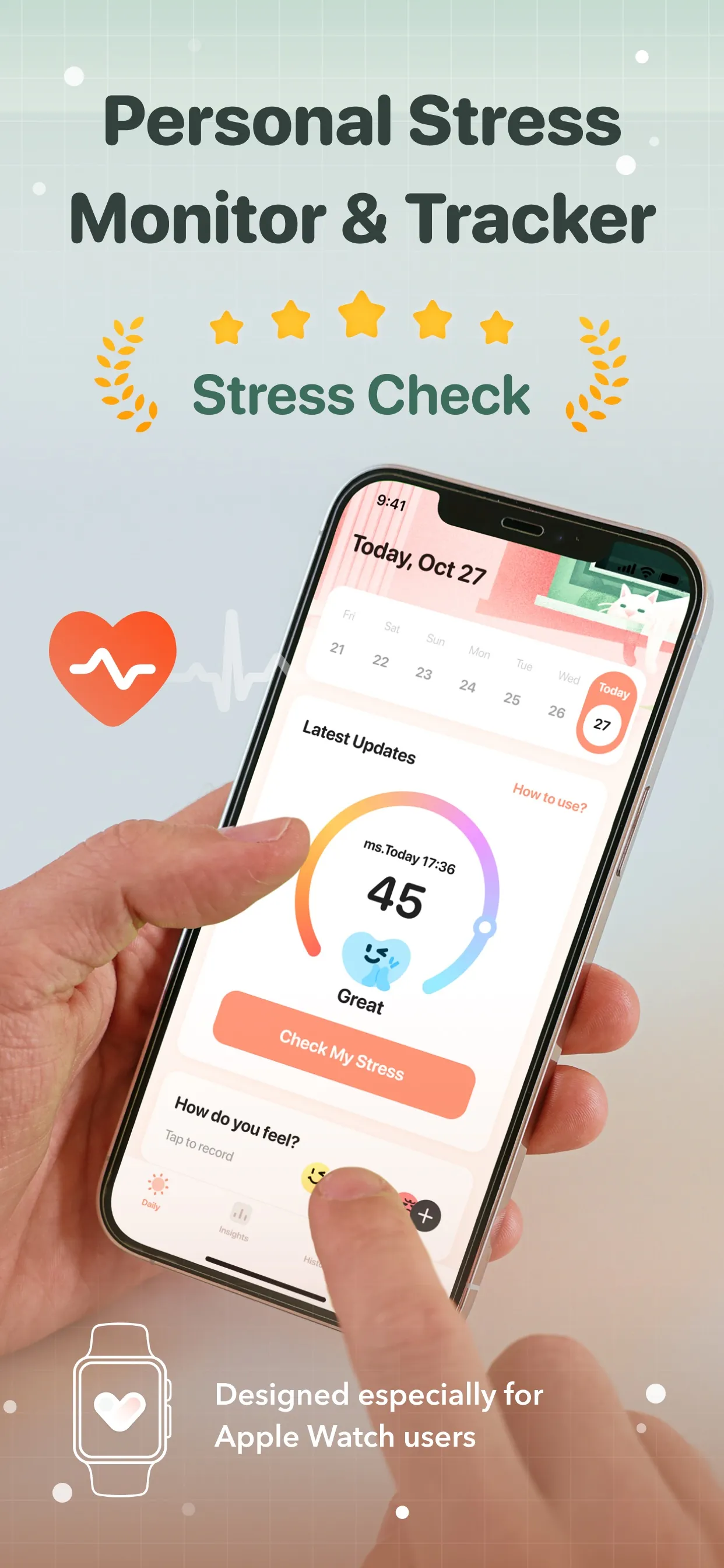 Stress Check: Health Monitor iphone screenshot 1