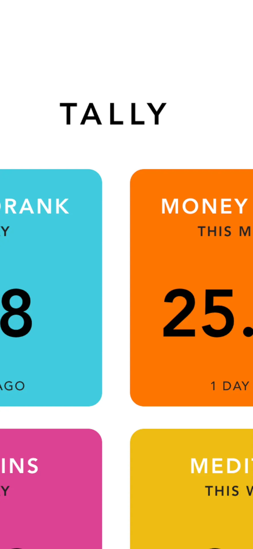 Tally: The Anything Tracker iphone screenshot 1