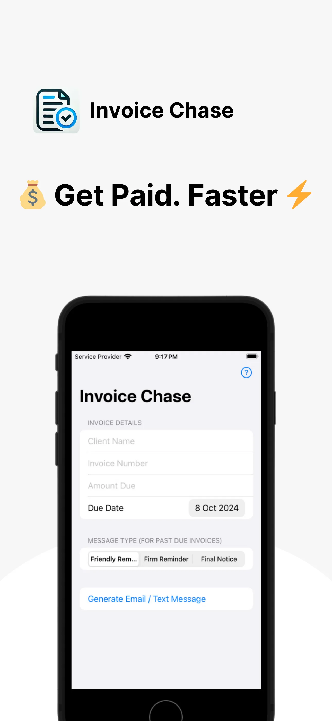 Invoice Chase iphone screenshot 1