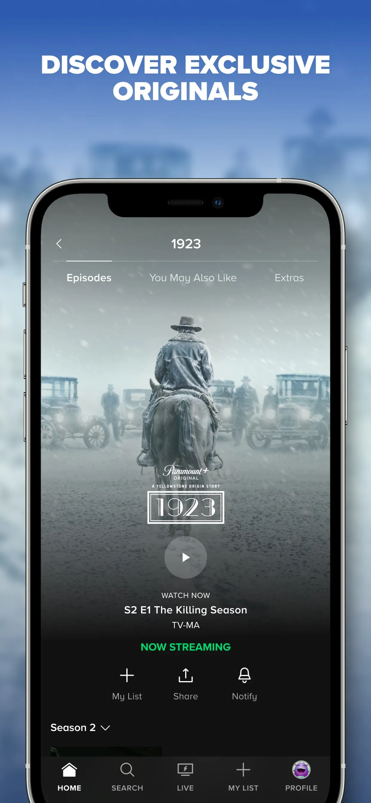 Paramount+ iphone screenshot 1