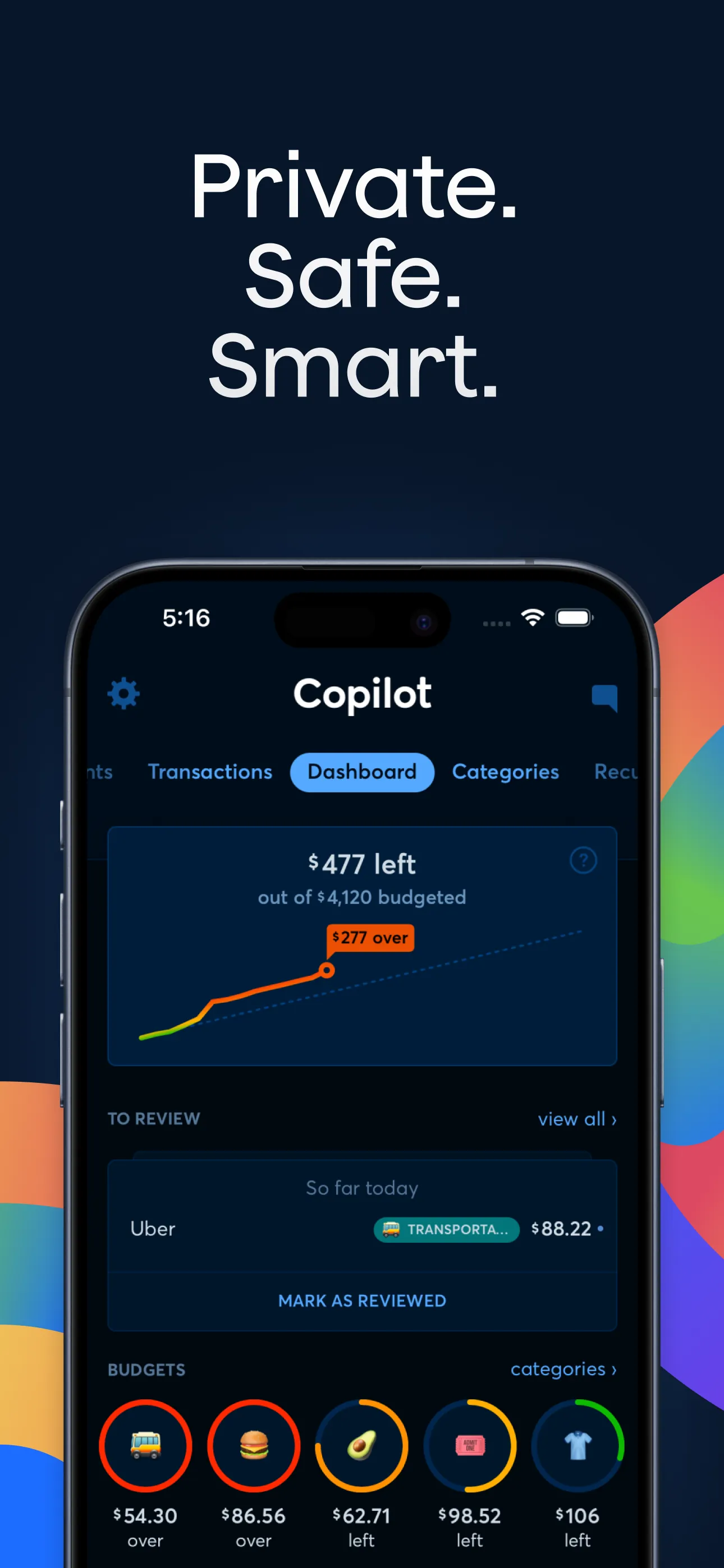 Copilot: Track & Budget Money iphone screenshot 1