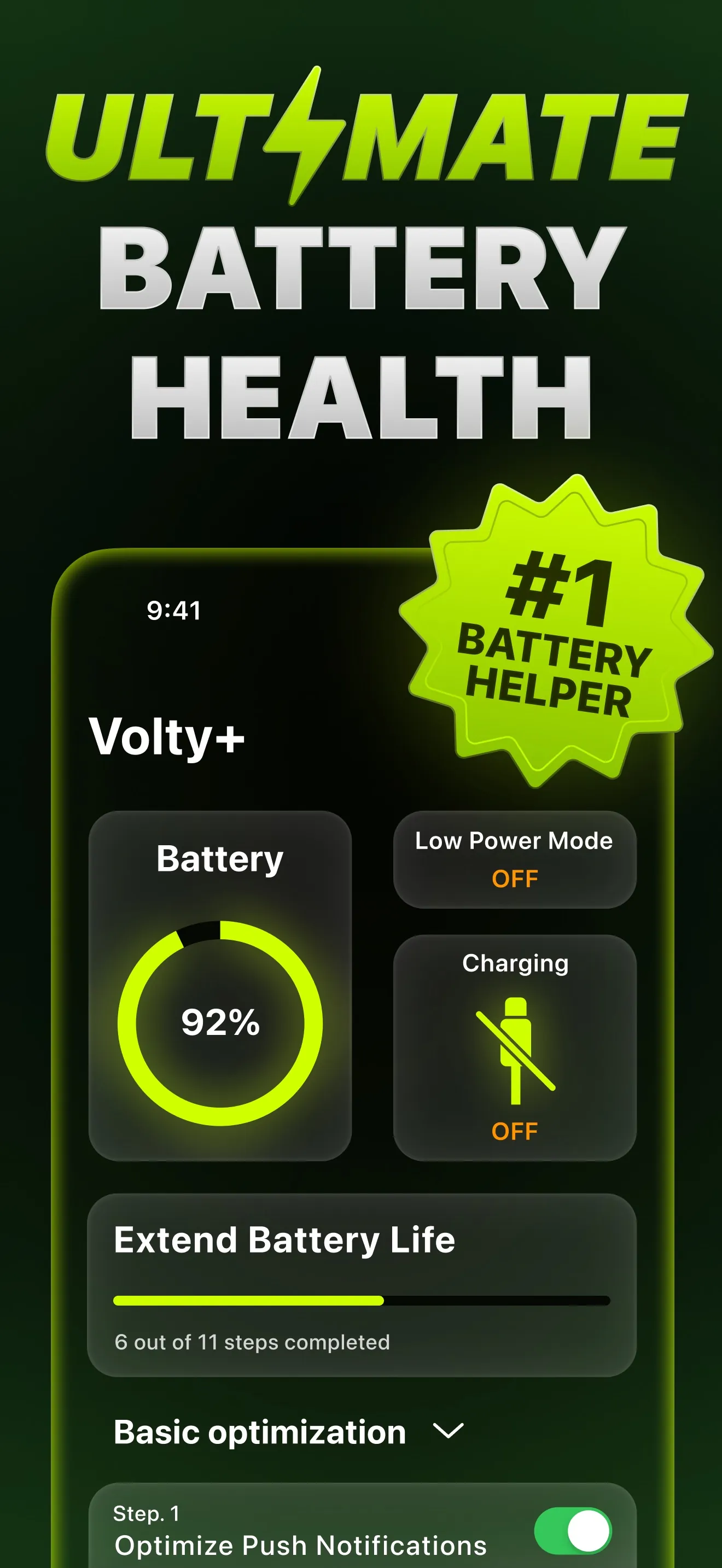 Volty+ Smart Battery Guide iphone screenshot 1
