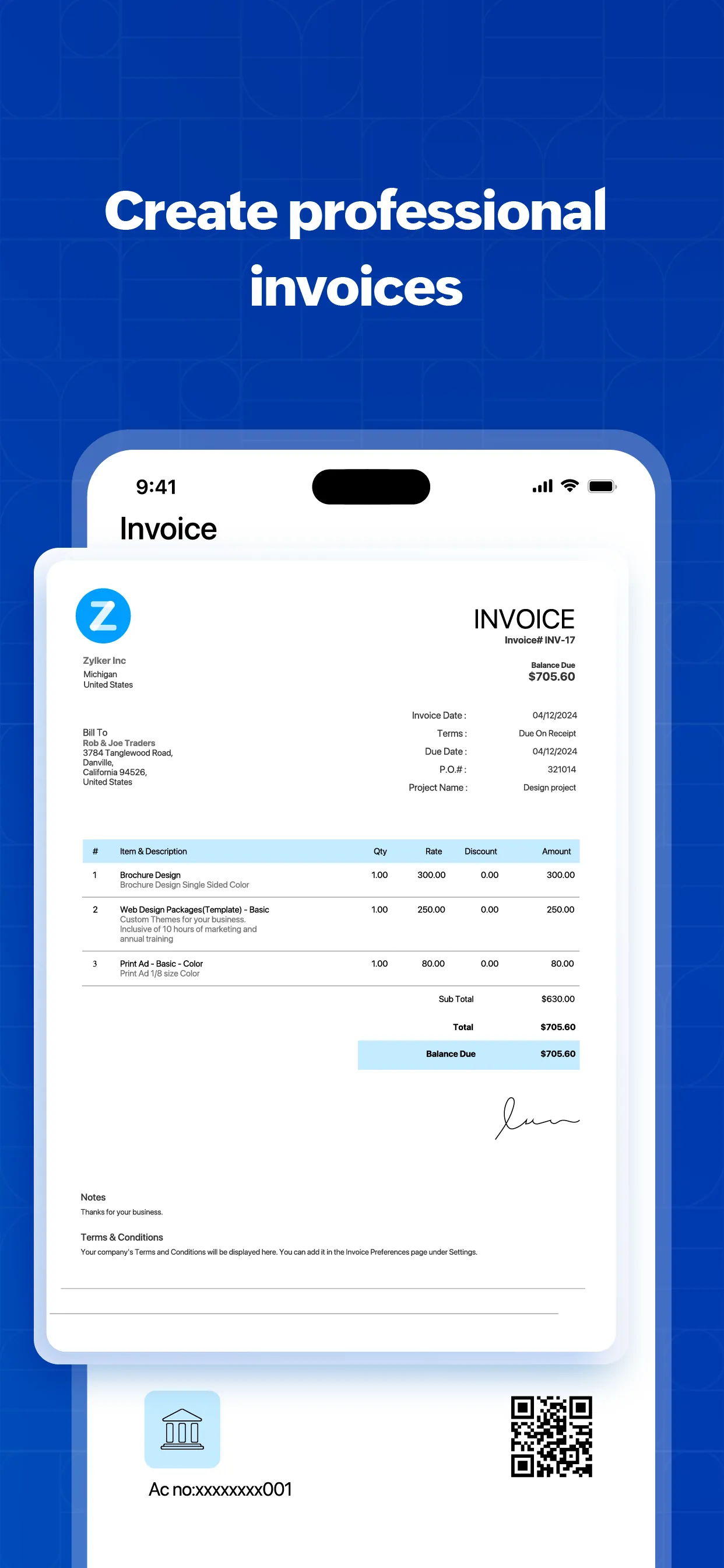 Zoho Invoice Maker App iphone screenshot 2