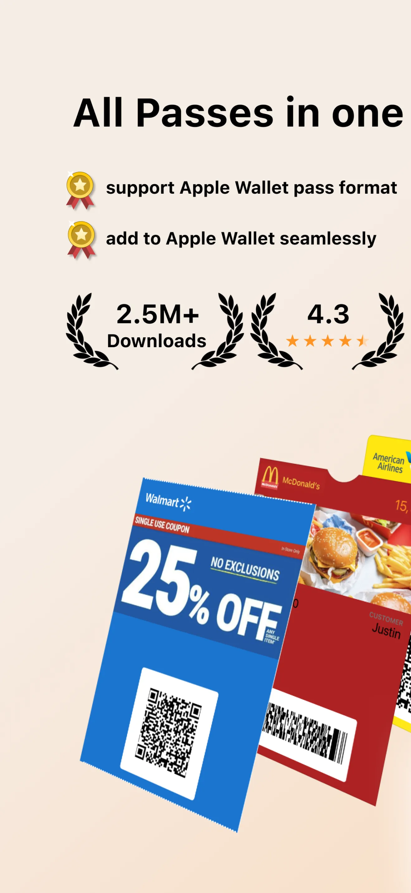 Pass2U Wallet - Add store card iphone screenshot 1