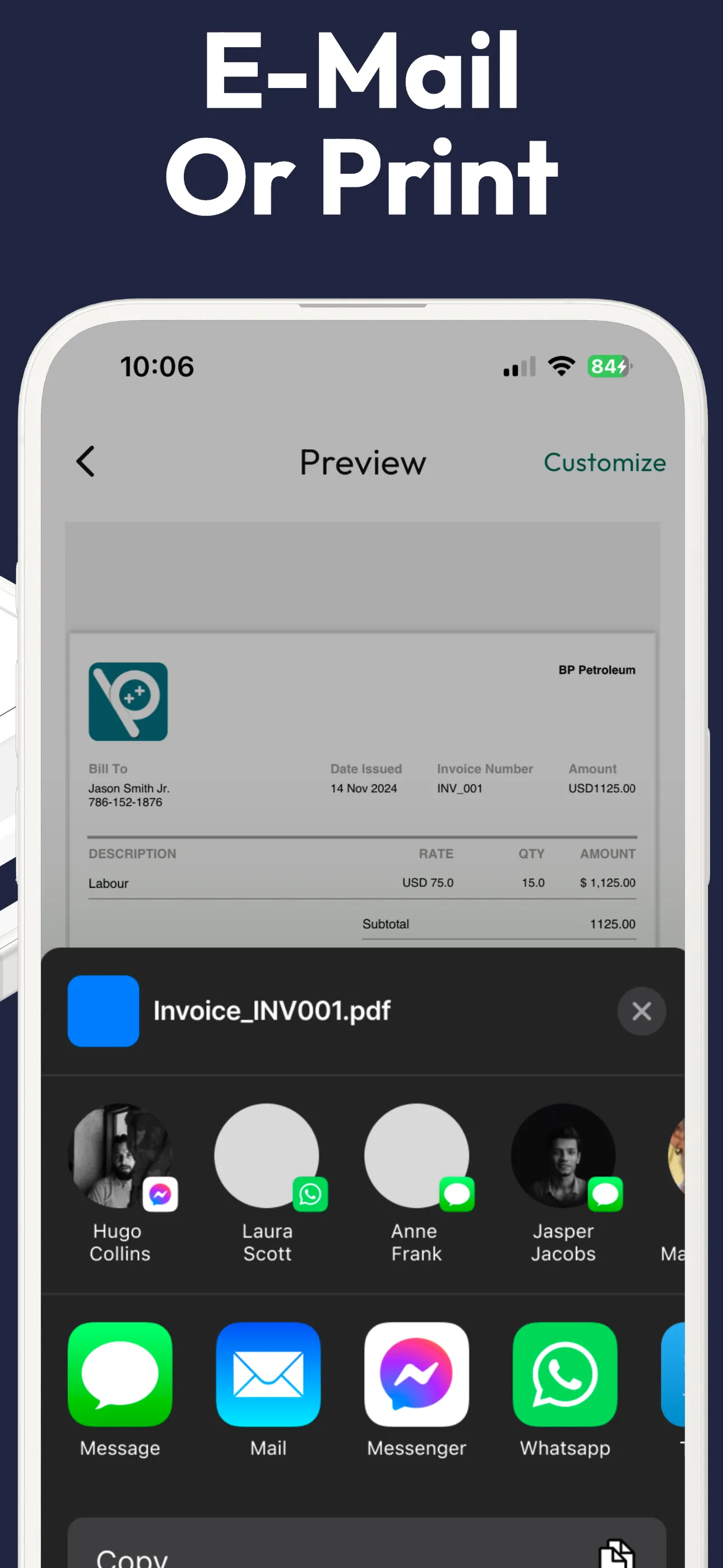 Estimate Invoice Generator iphone screenshot 4