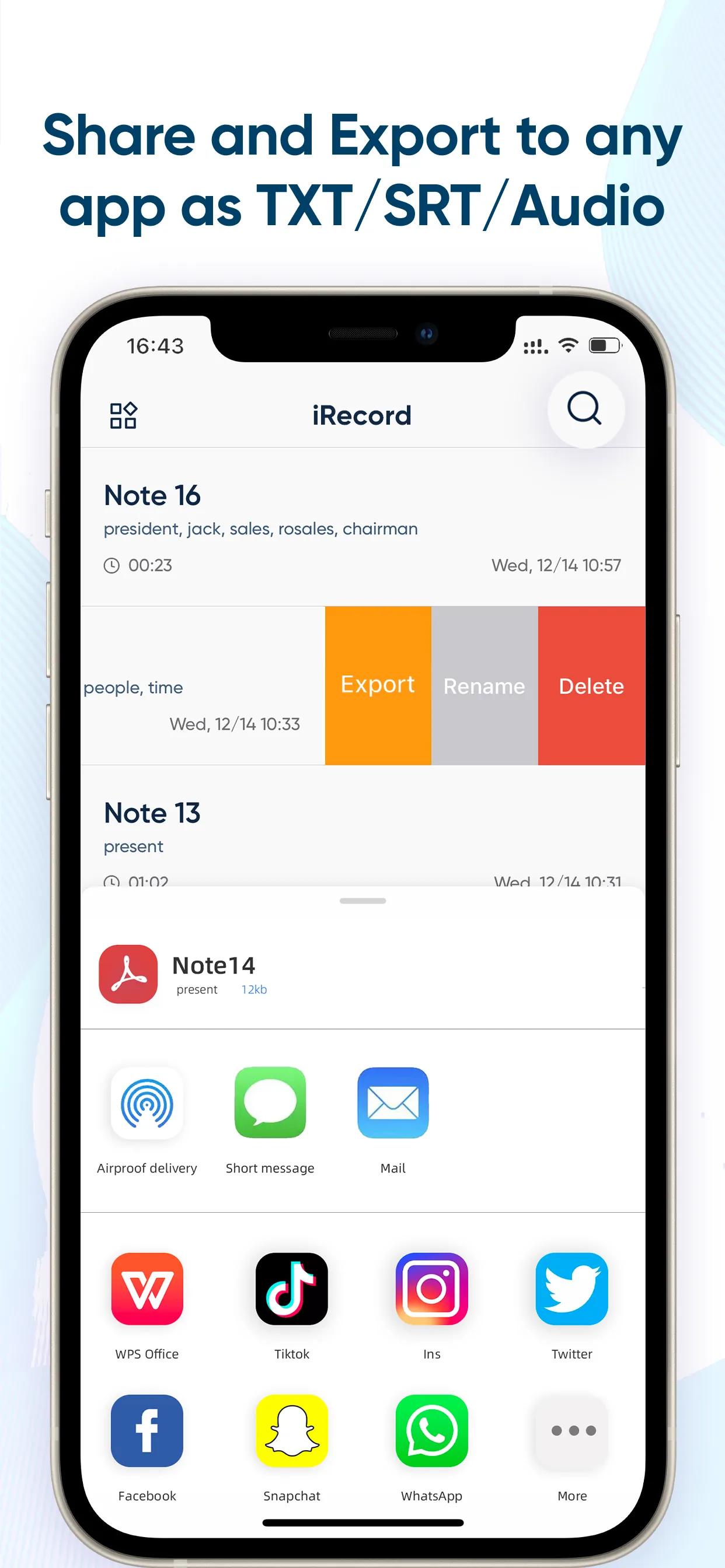 iRecord: Transcribe Voice Memo iphone screenshot 6