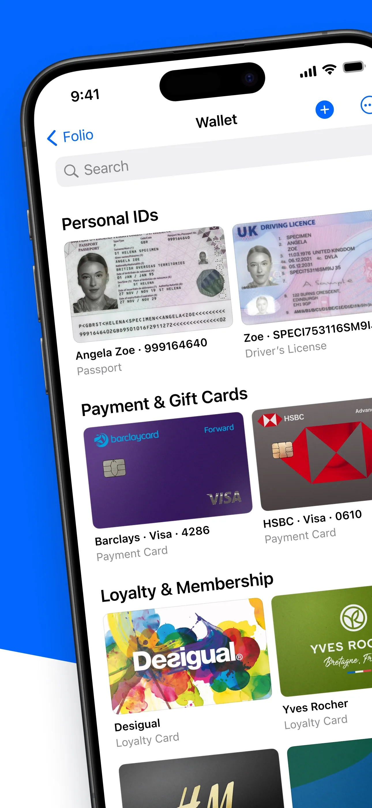 Folio: Digital Wallet App iphone screenshot 1