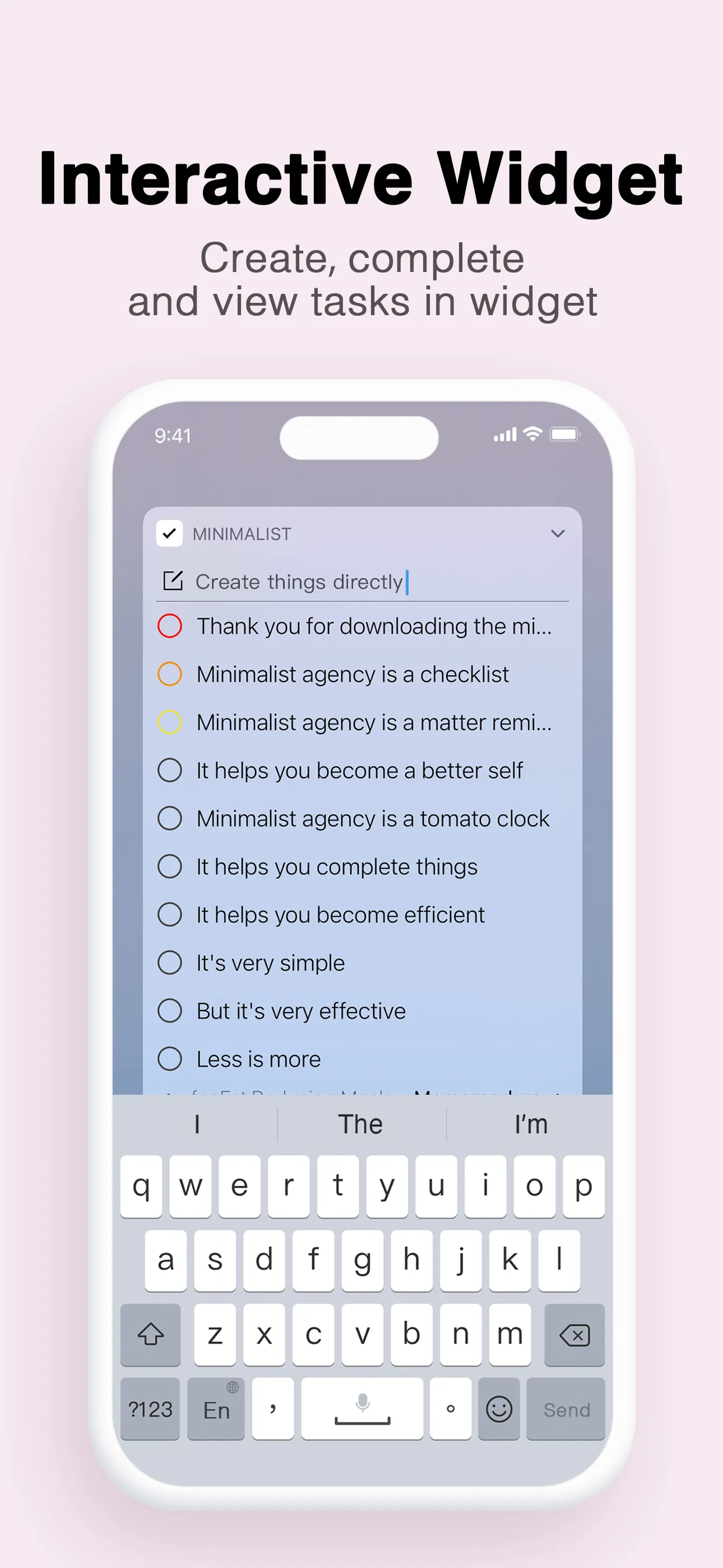 MinimaList: To do list &Widget iphone screenshot 9