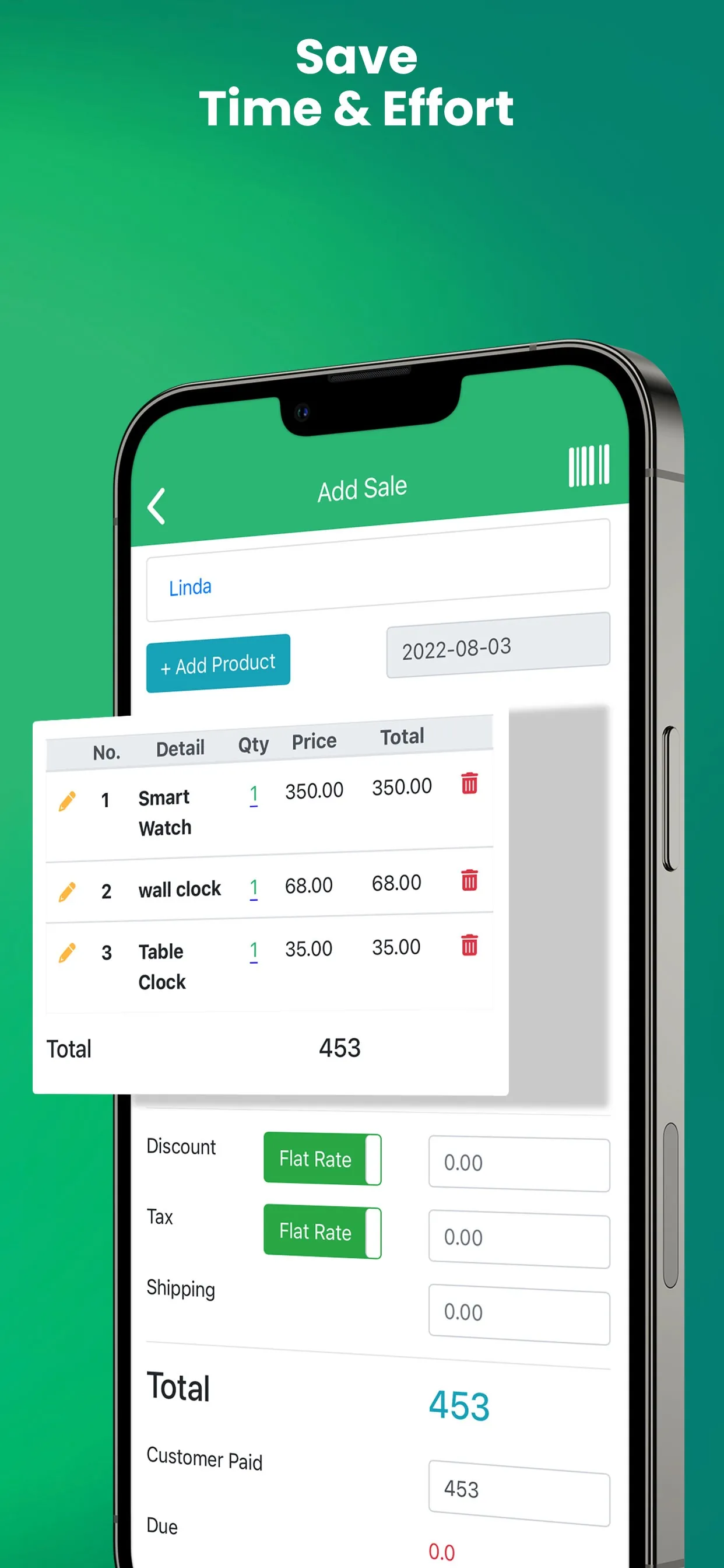 Daily Sales Record - POS, CRM iphone screenshot 5