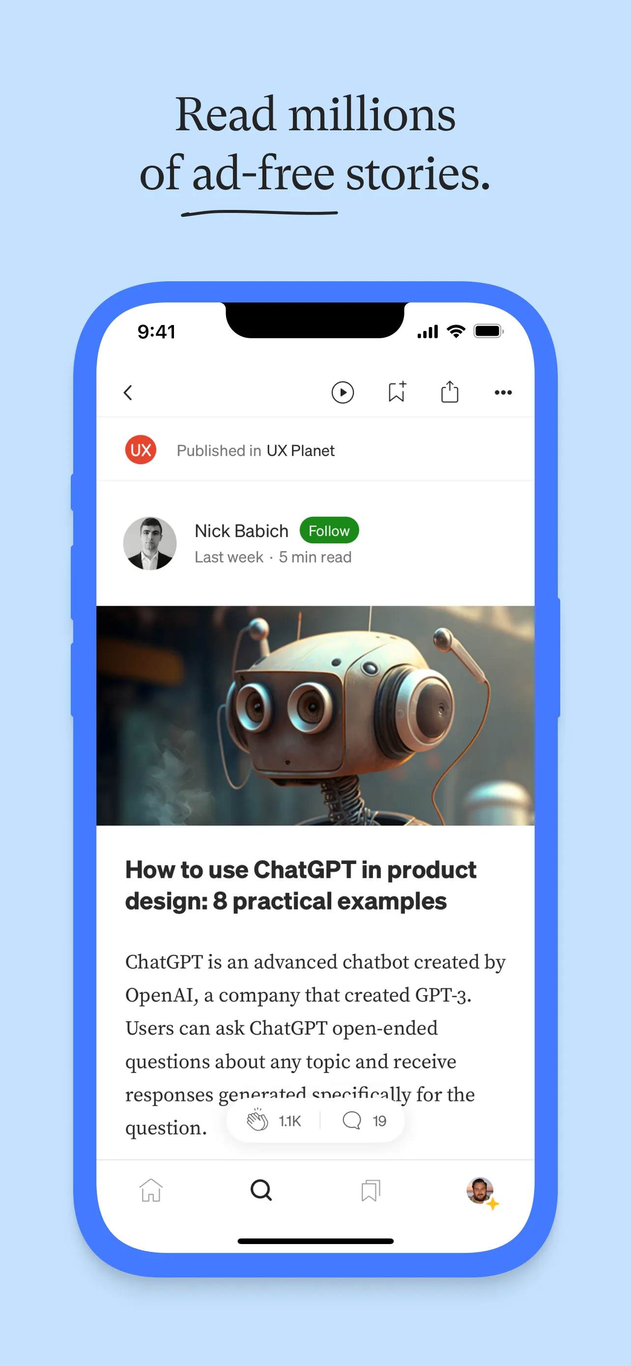 Medium: Read & Write Stories iphone screenshot 1