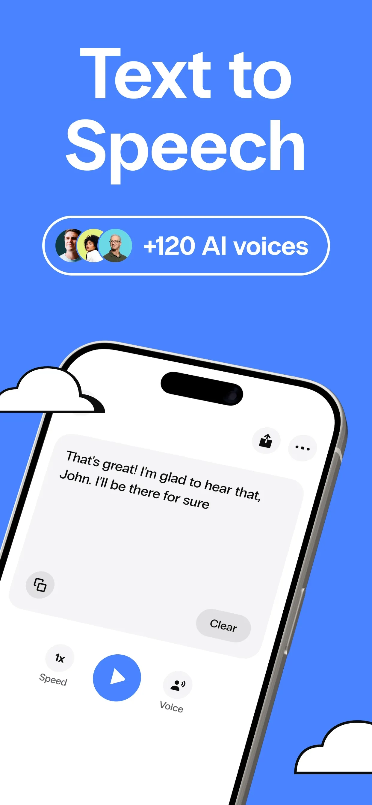 Speak4Me Text to Speech Reader iphone screenshot 1