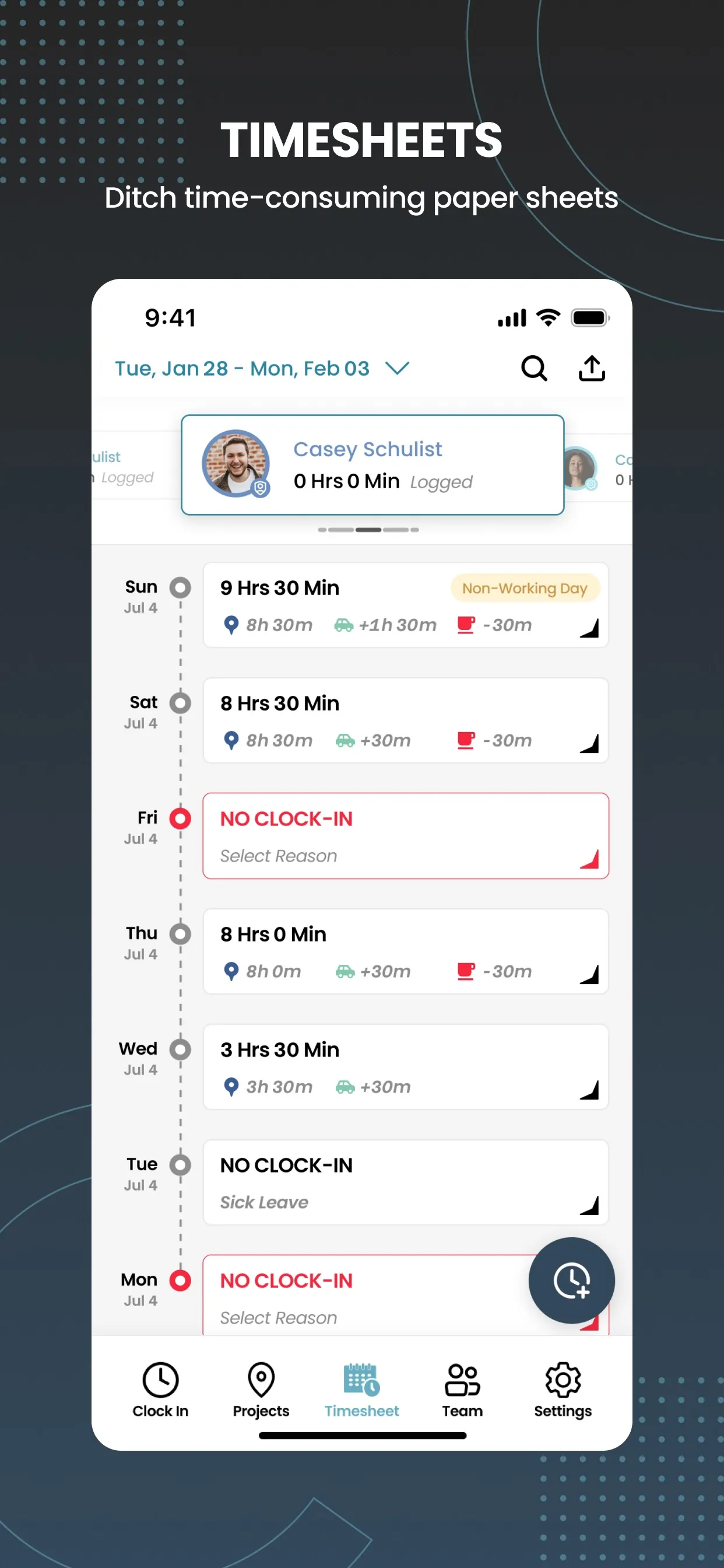 ConstructionClock Time Tracker iphone screenshot 3