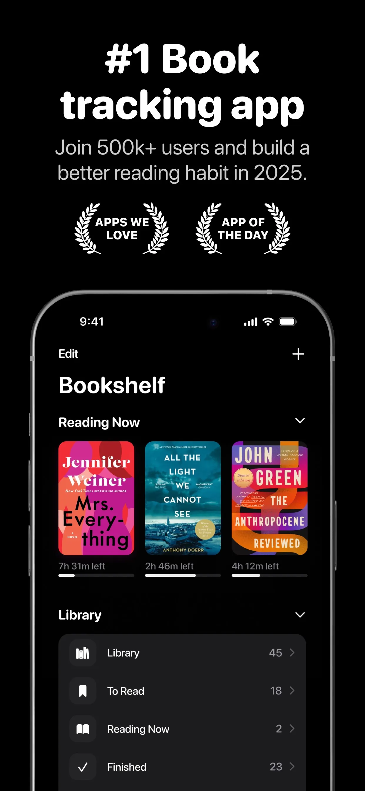 Bookshelf: Book Tracker & List iphone screenshot 1