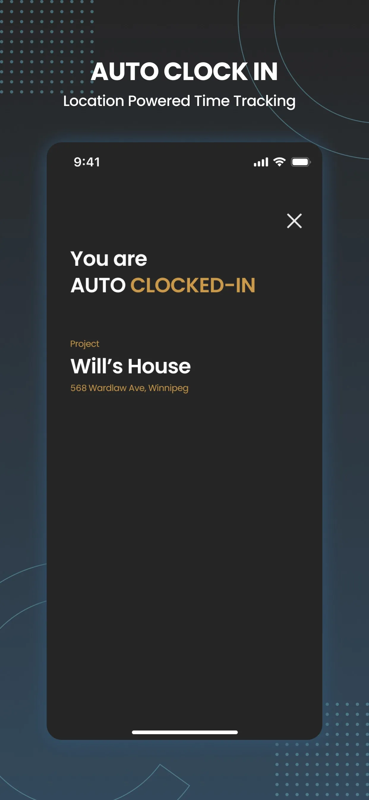 ConstructionClock Time Tracker iphone screenshot 1