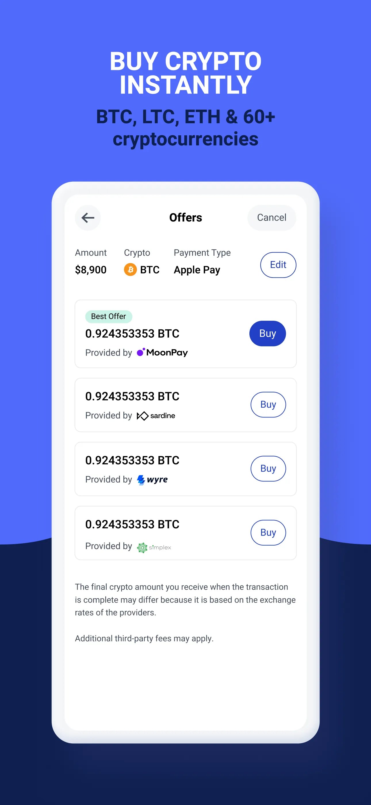 BitPay Bitcoin & Crypto Wallet iphone screenshot 2