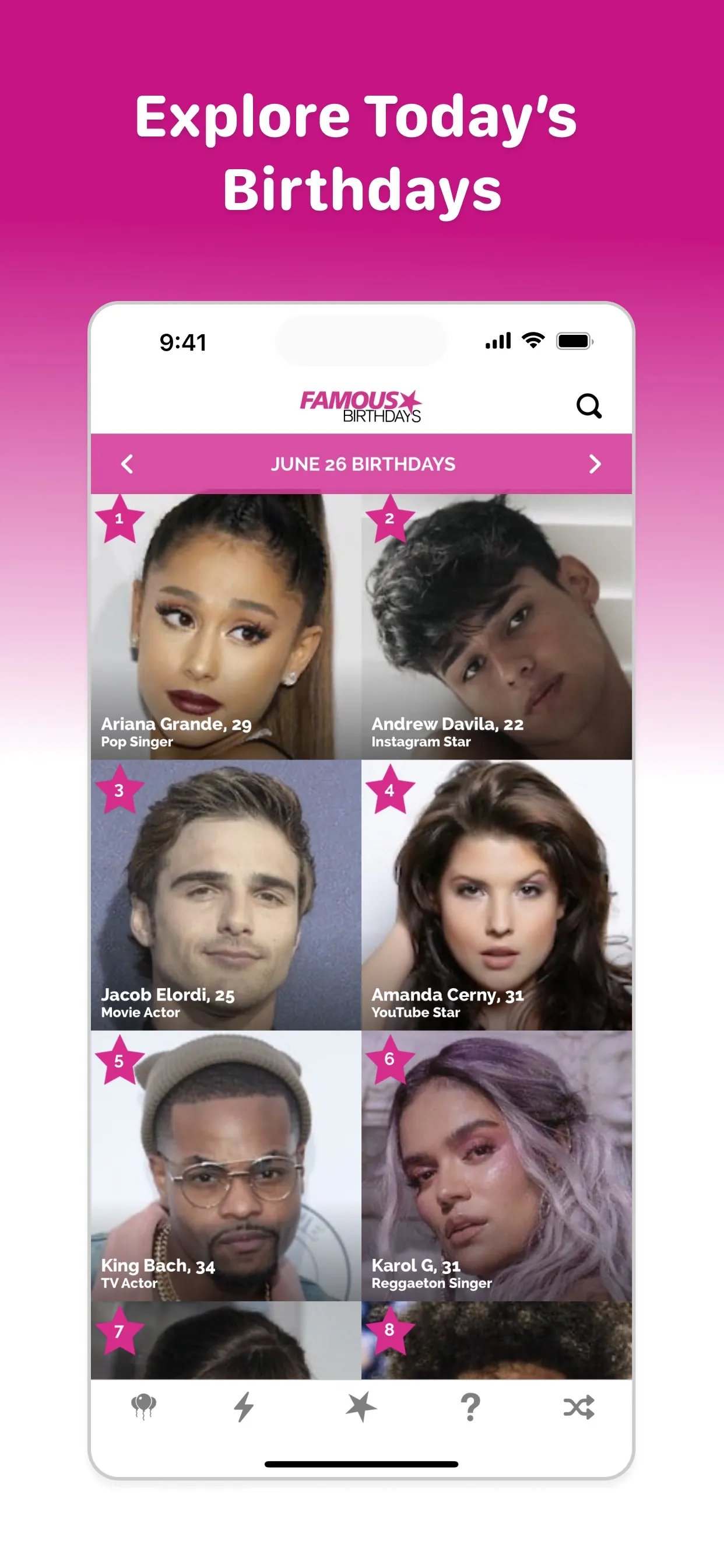 Famous Birthdays iphone screenshot 2
