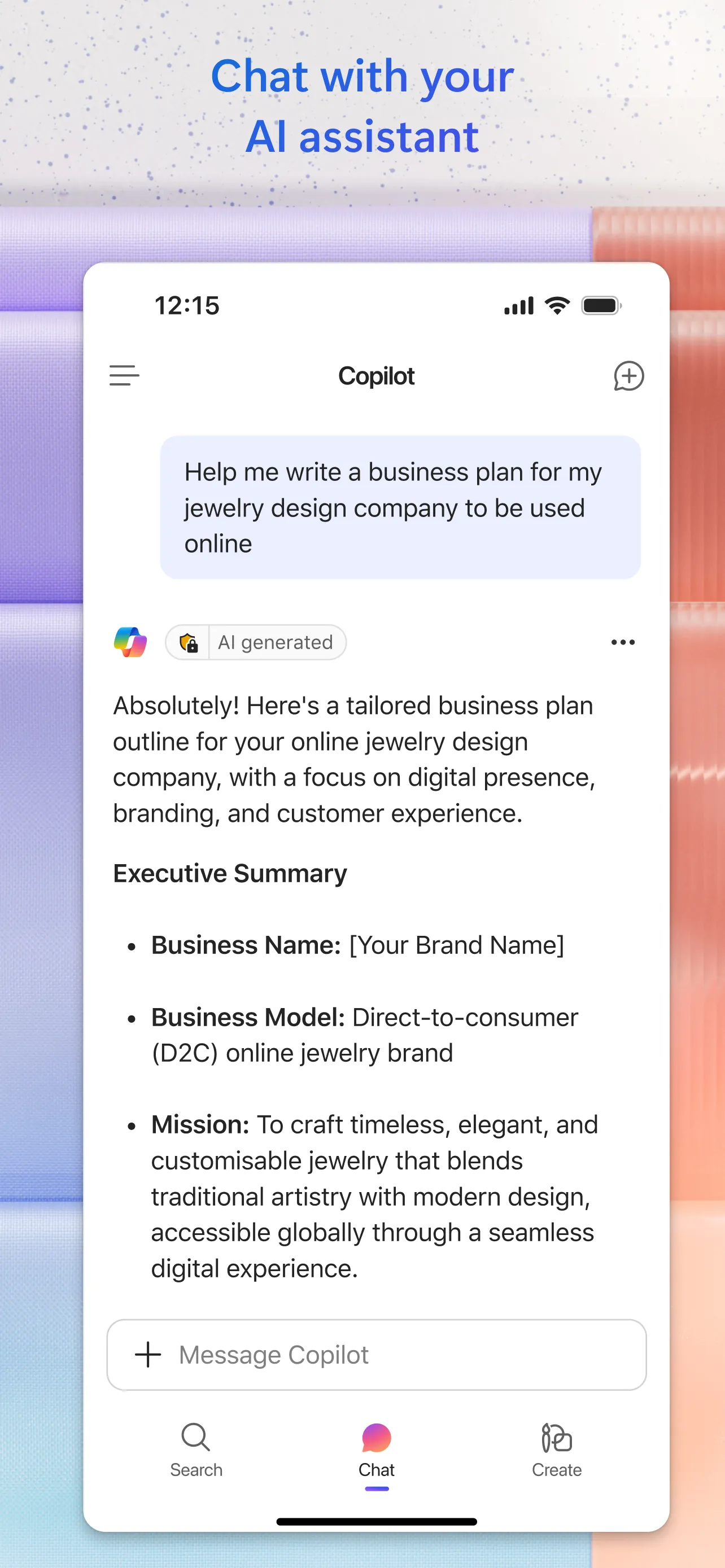 Microsoft 365 Copilot iphone screenshot 2
