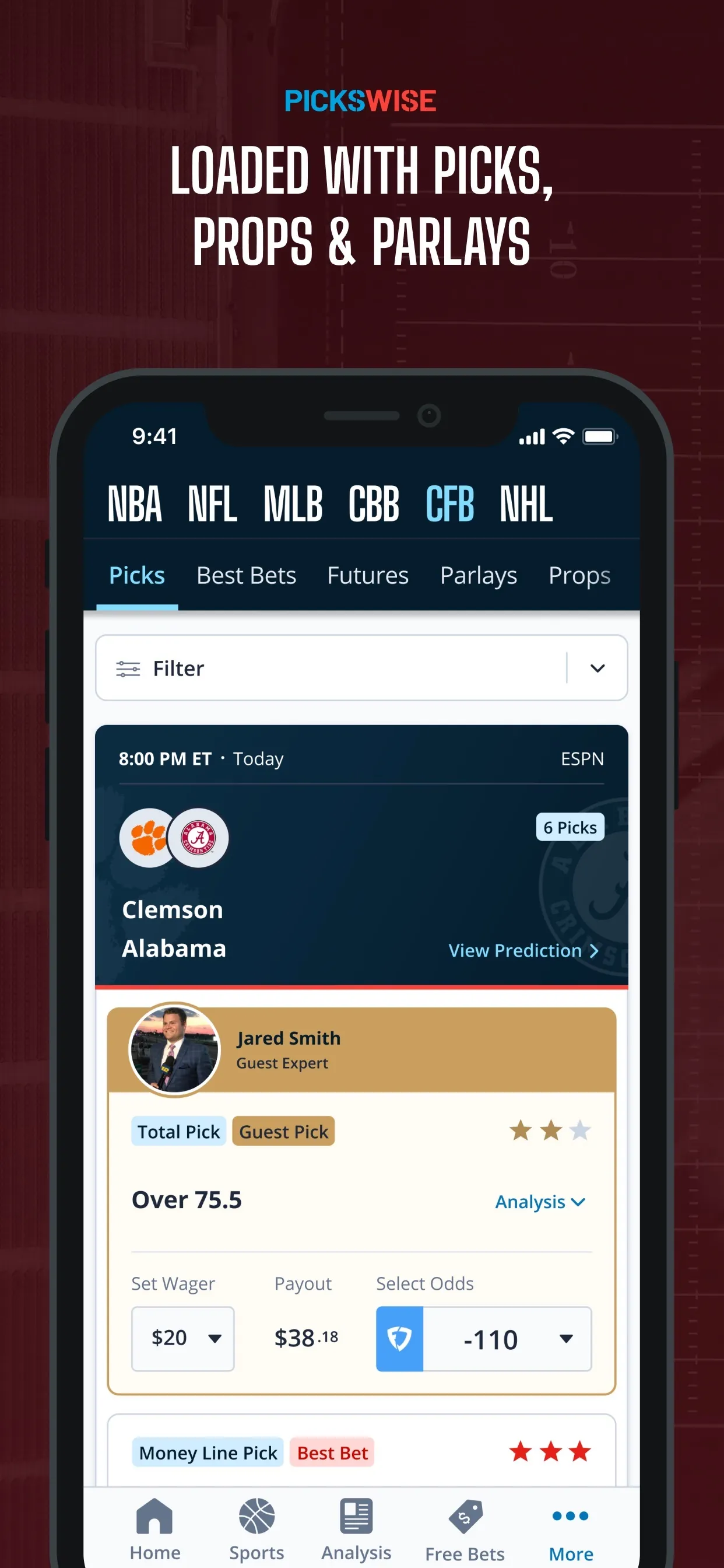 Pickswise Sports Betting iphone screenshot 4