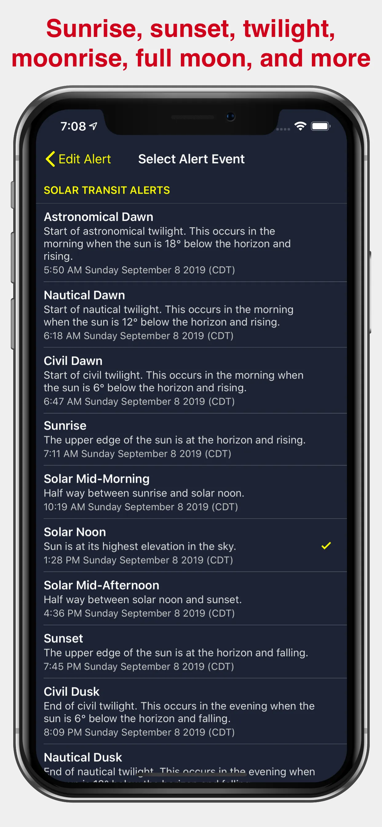 Sundial Solar & Lunar Time iphone screenshot 8