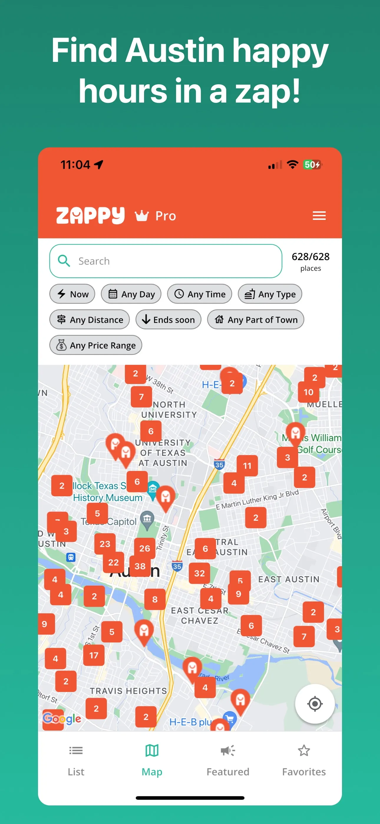 Zappy: Happy Hour Finder iphone screenshot 1