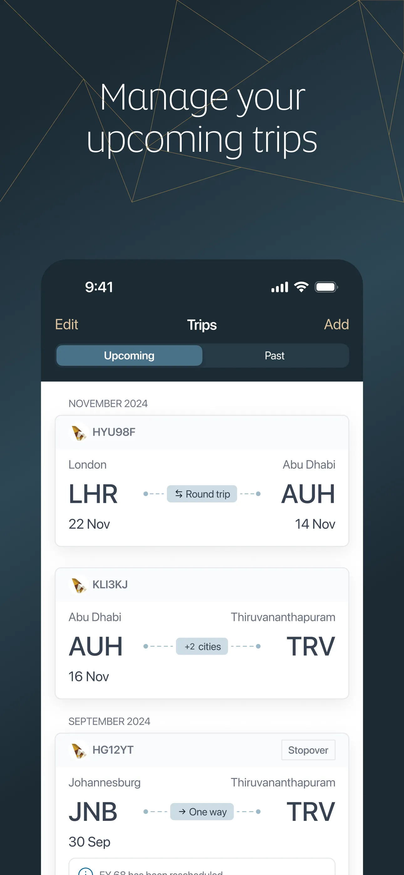 Etihad Airways iphone screenshot 3