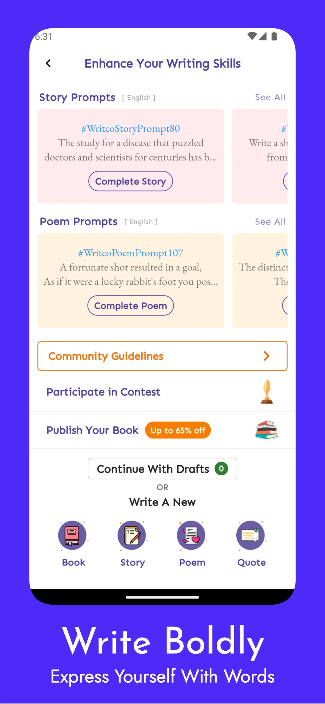 Writco – Write & Publish Books iphone screenshot 2